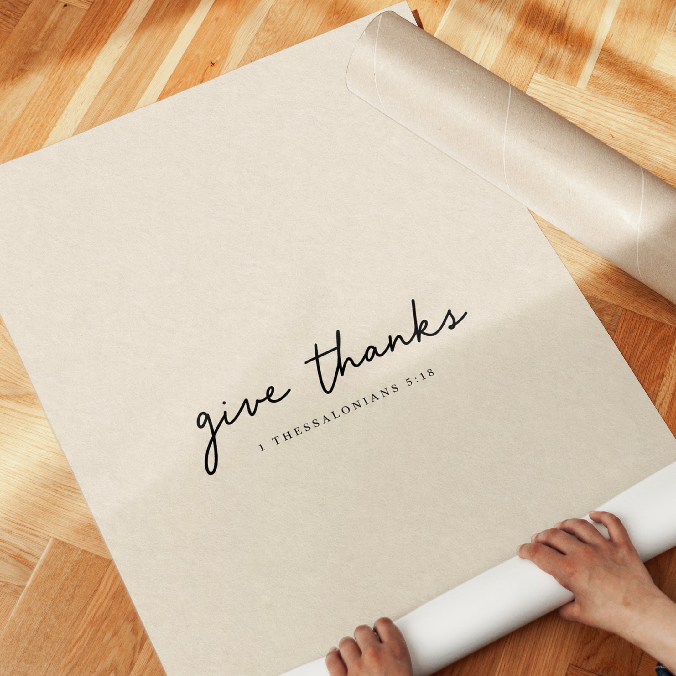 Scripture Wall Art: Give Thanks Verse - detail