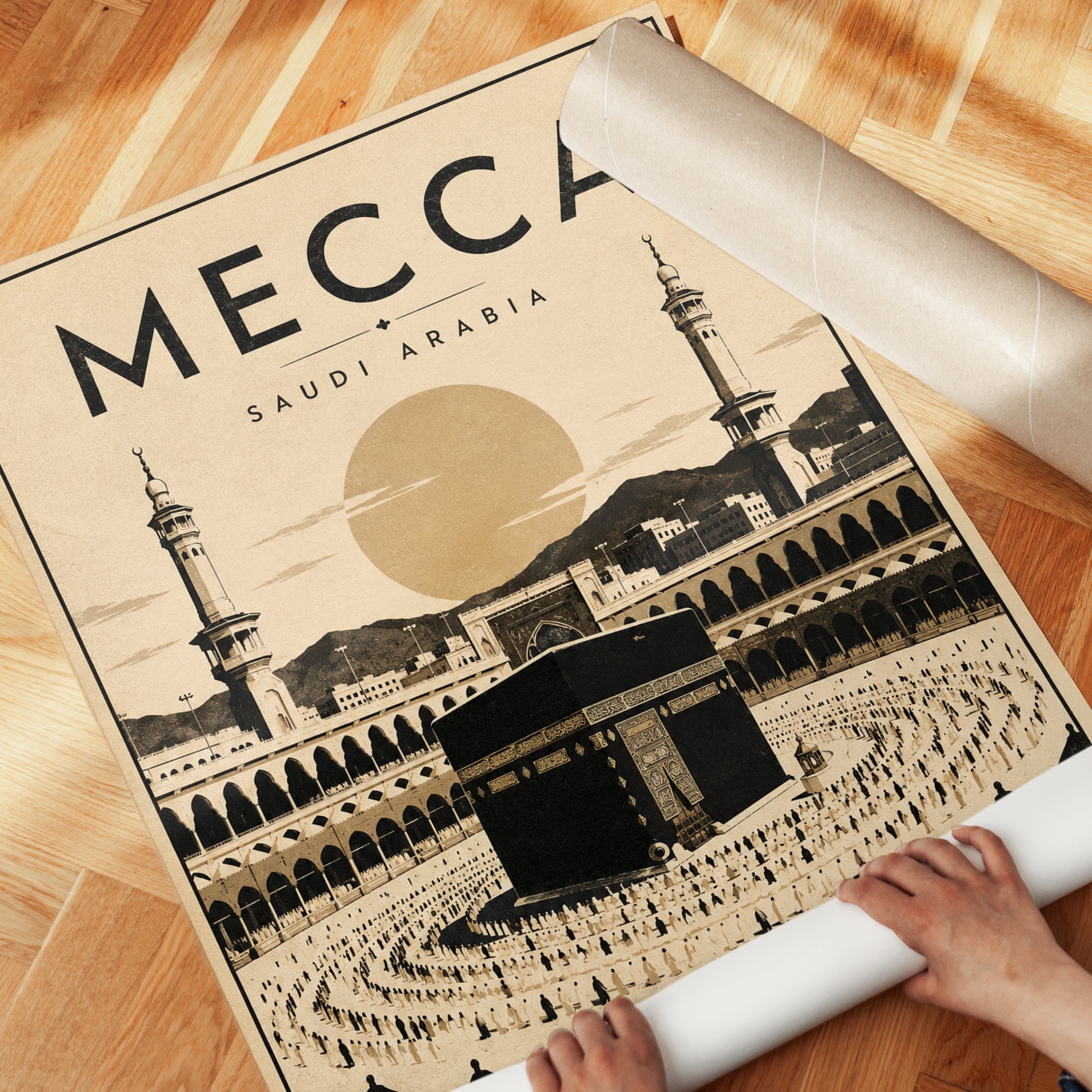 Mecca Travel Poster – Saudi Arabia Wall Art - detail