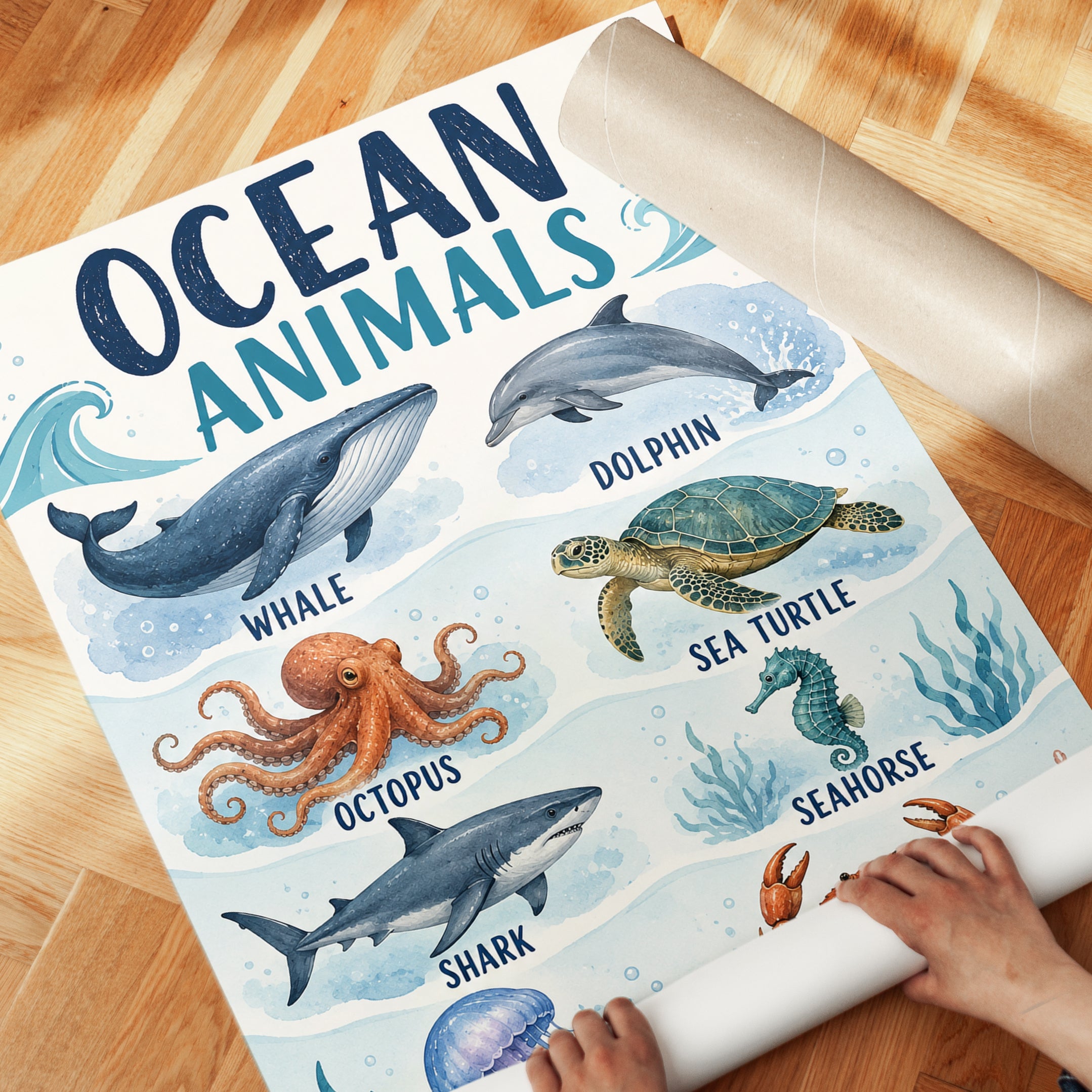 Ocean Animals Poster - detail