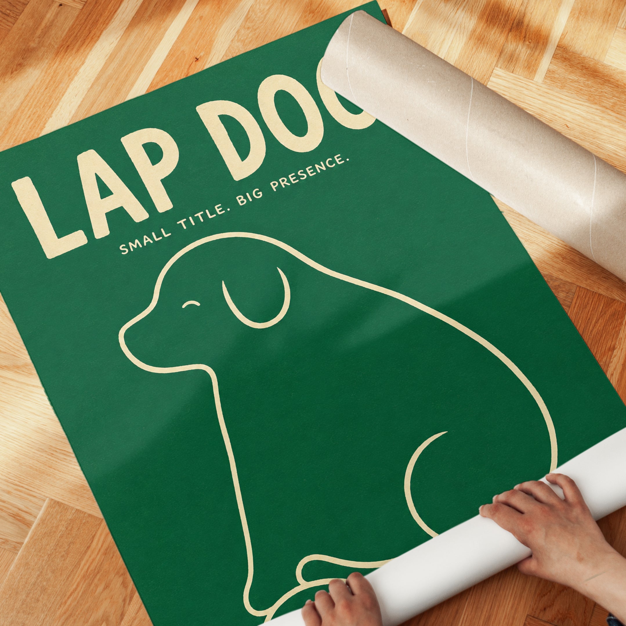 Lap Dog Minimalist Line Art Print - detail