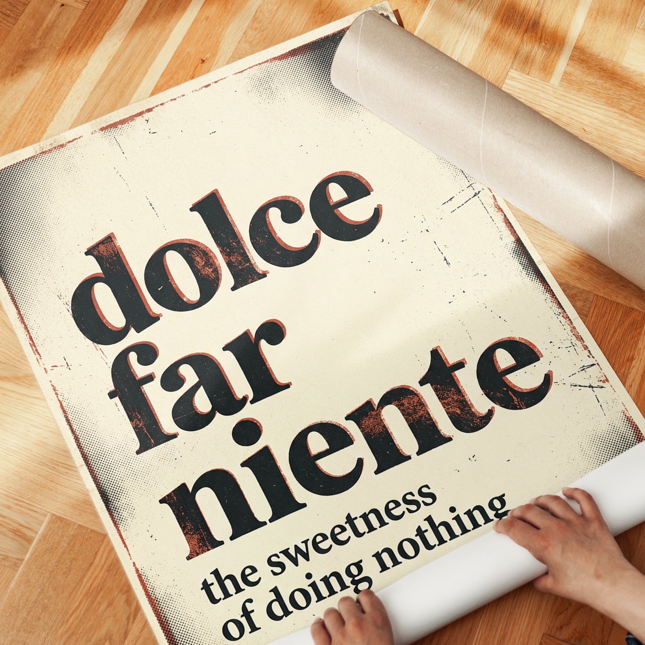 Dolce Far Niente Print — Vintage Italian Quote Art - detail