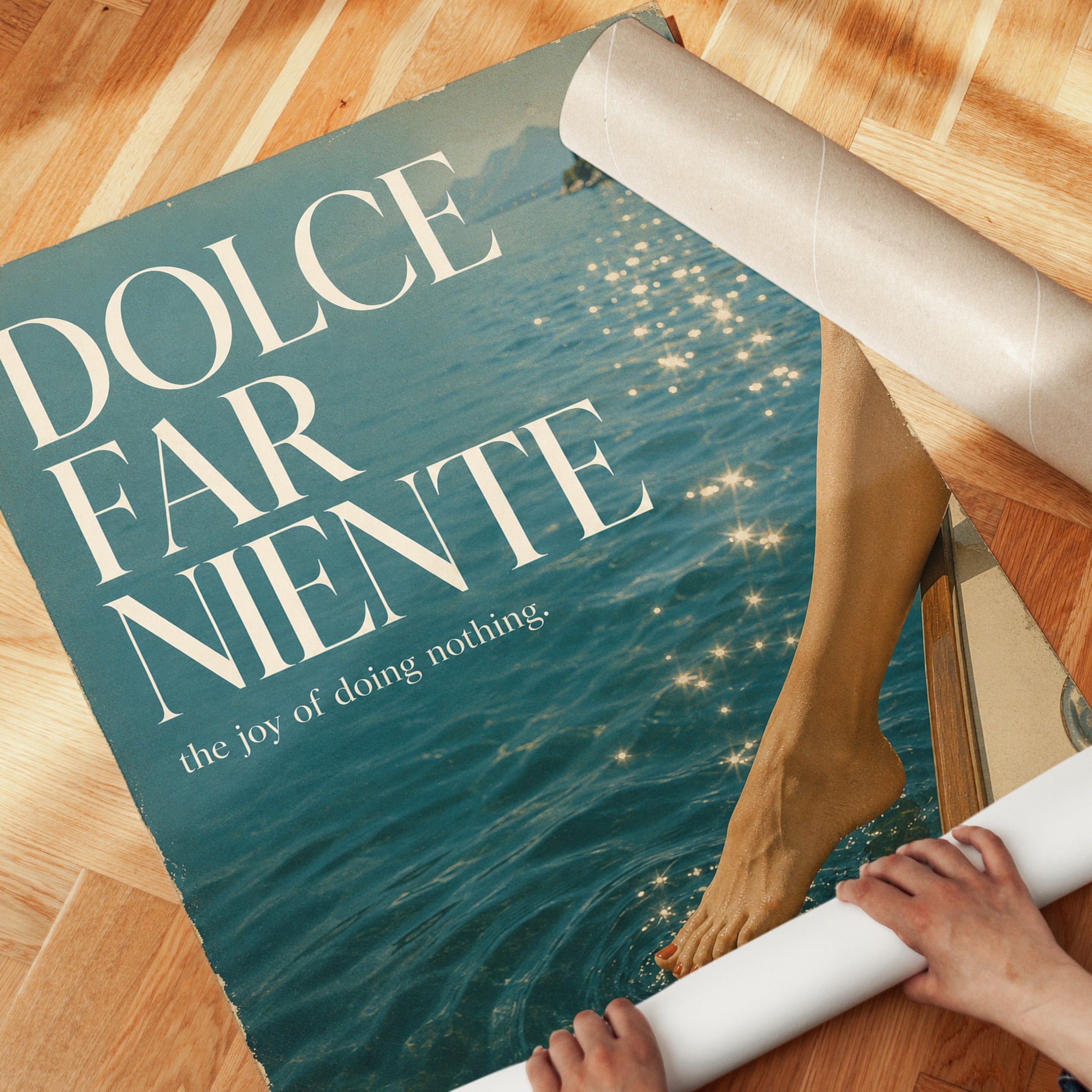 Italian Summer Wall Art – Lake Print - detail