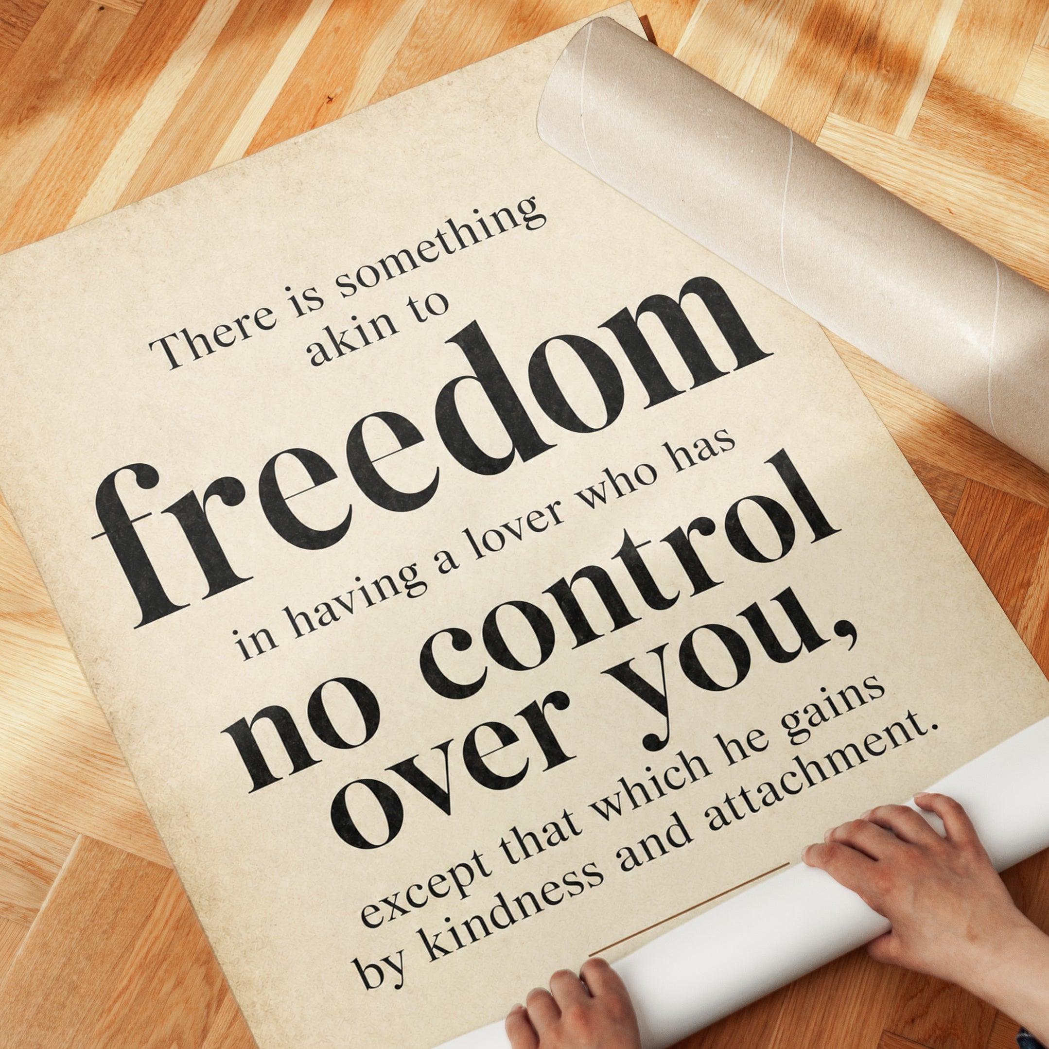 Freedom Quote Print – Love Quote Wall Art - detail