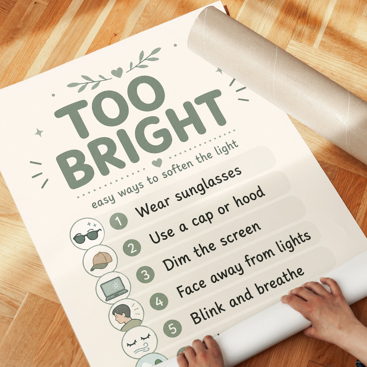 Sensory Wall Art Print – Light Sensitivity Tips - detail