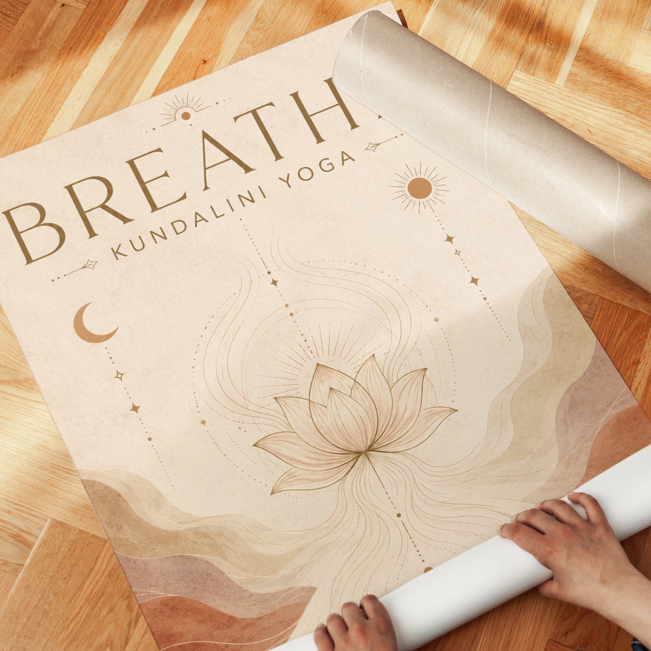 Boho Spiritual Yoga Print – Lotus Flower - detail
