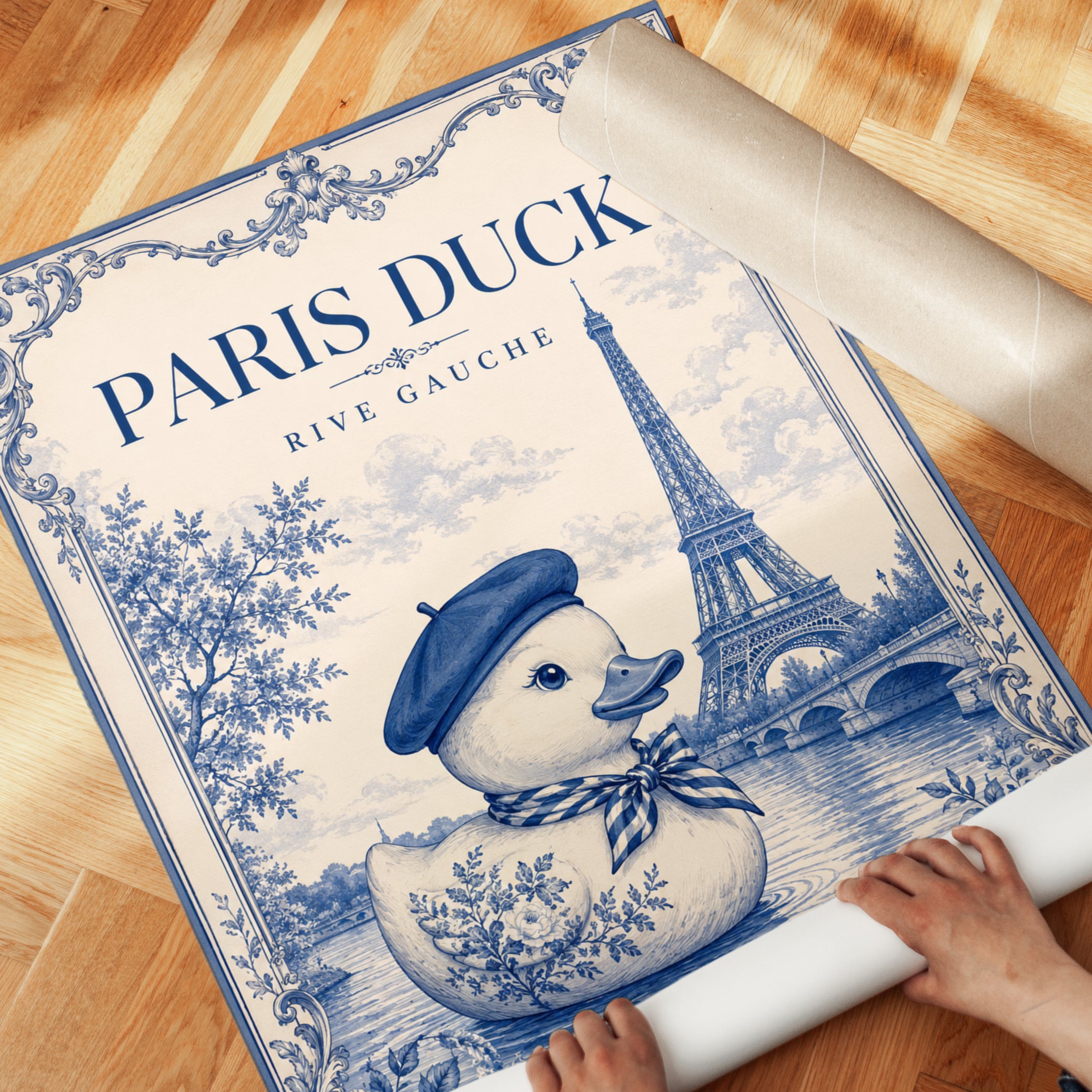 Paris Vintage Poster – French Duck Wall Art - detail