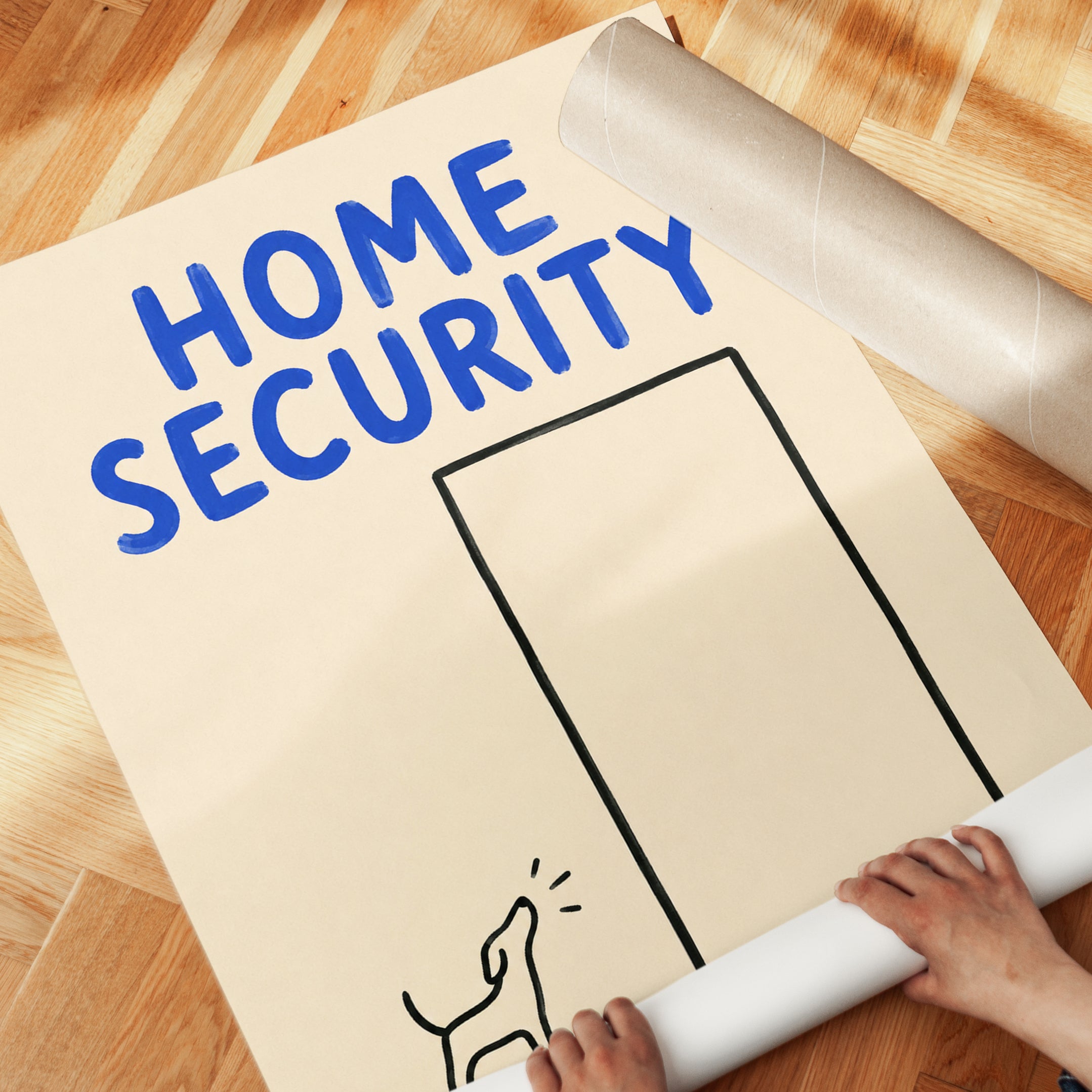 Humorous Dog Home Security Print - detail
