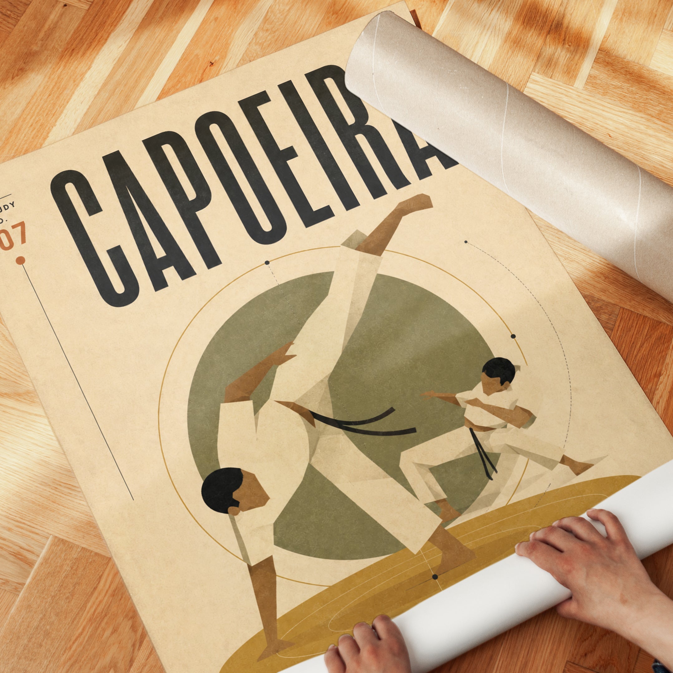 Capoeira Vintage Poster Print — Brazilian Martial Arts - detail