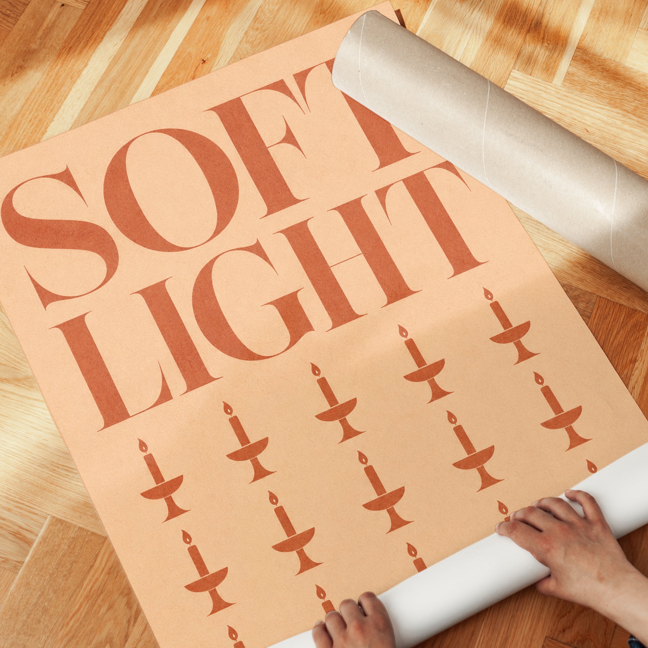 Typography Wall Art: Vintage Candlestick Design - detail