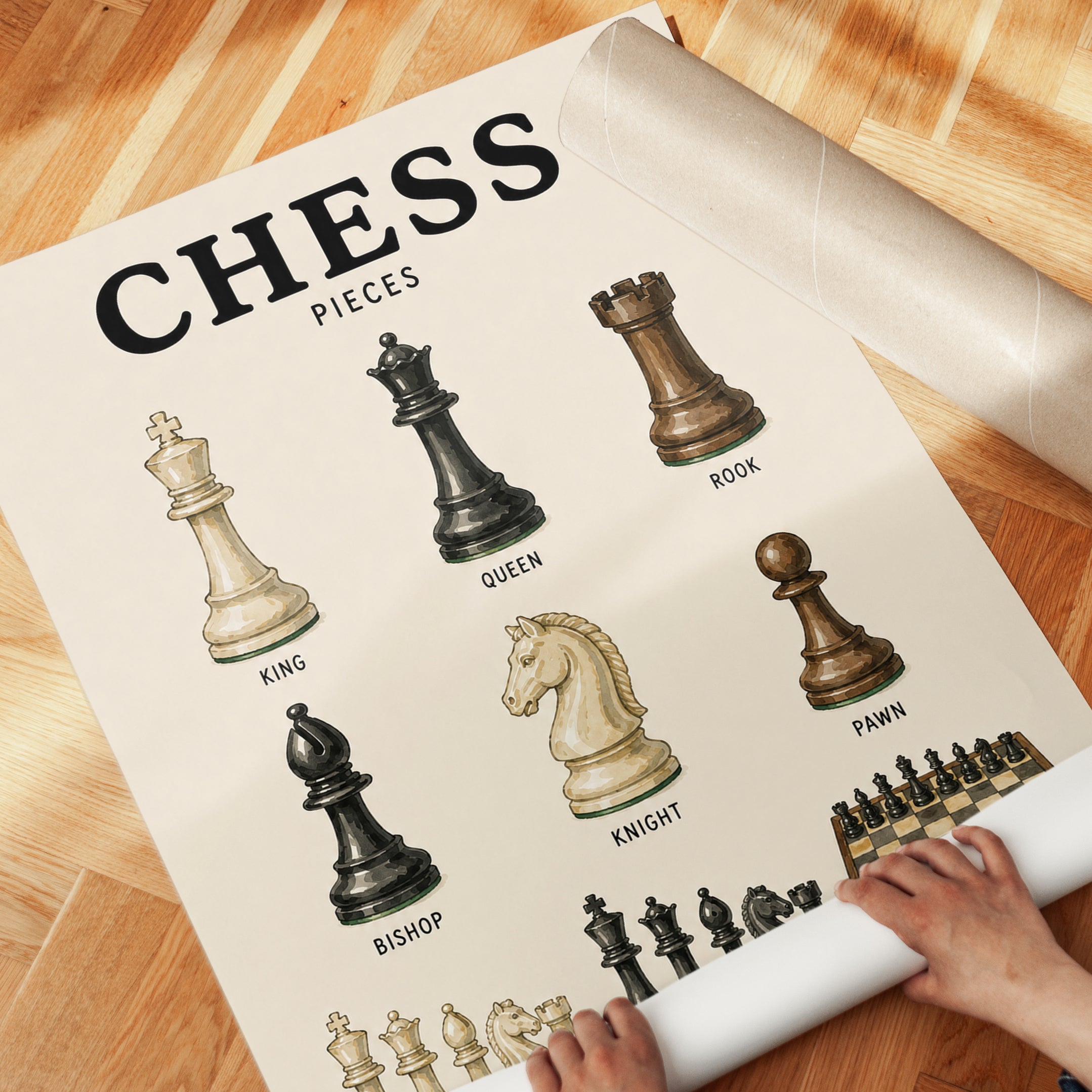 Chess Pieces Art Print — Educational Reference Guide - detail