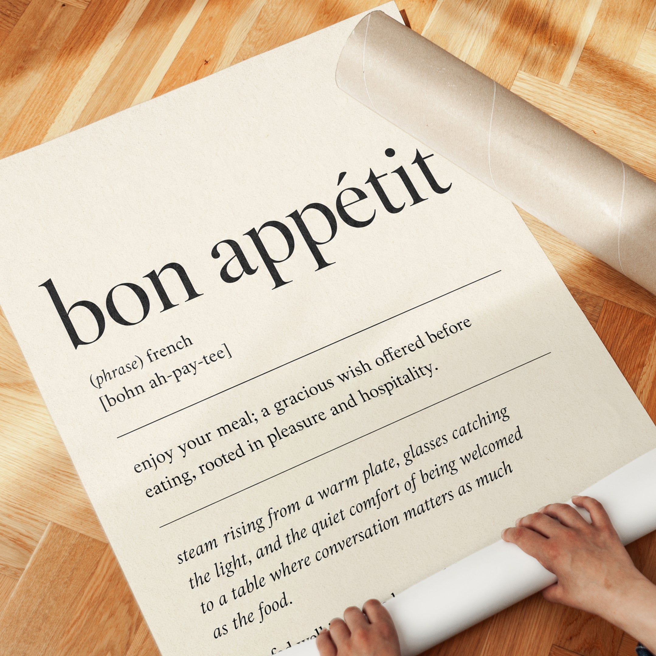 French Kitchen Wall Art: Bon Appétit Typography - detail