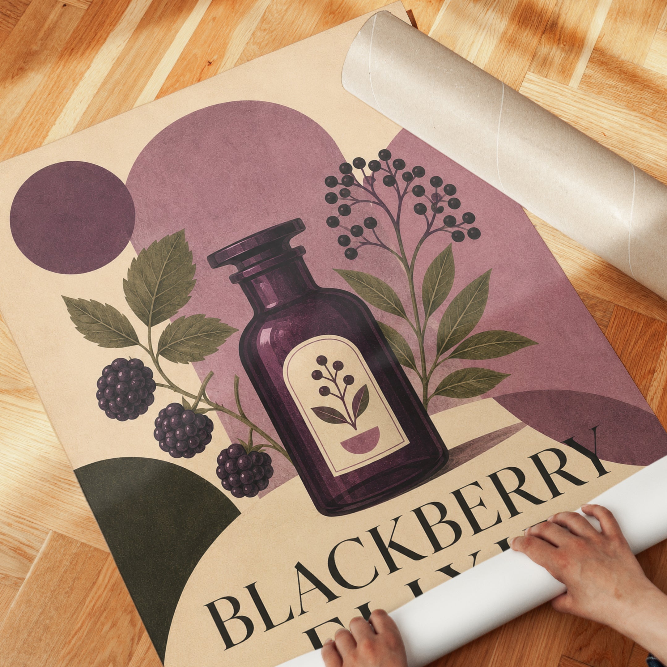 Blackberry Elixir Botanical Print - detail