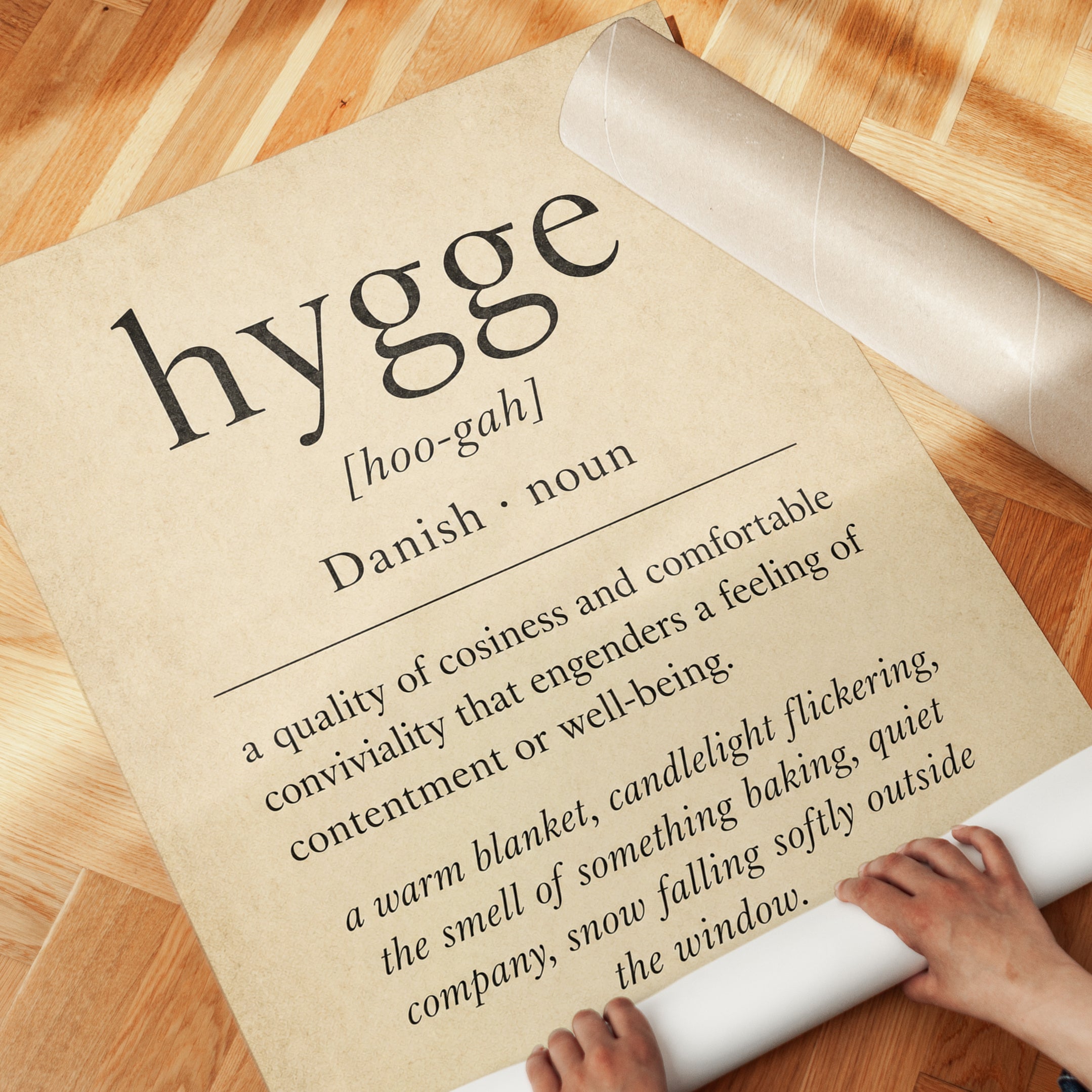 Hygge Definition Print – Danish Word Wall Art - detail