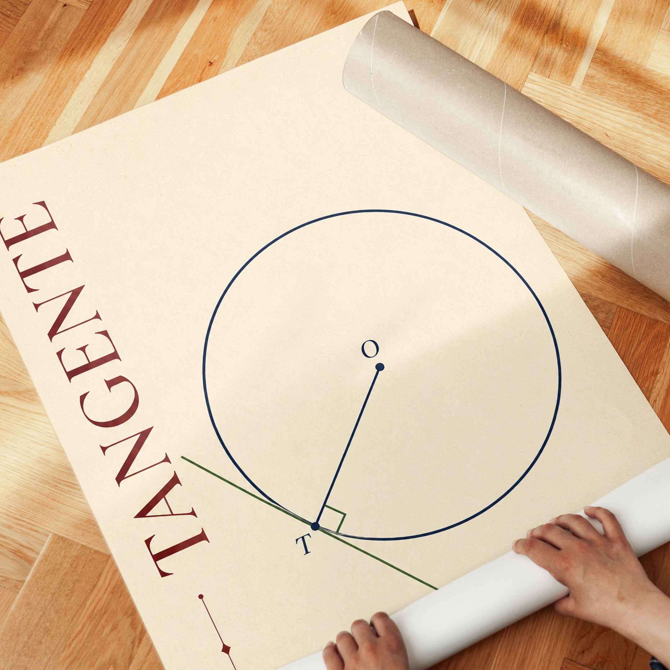 Math Wall Art – Geometry Tangent Print - detail
