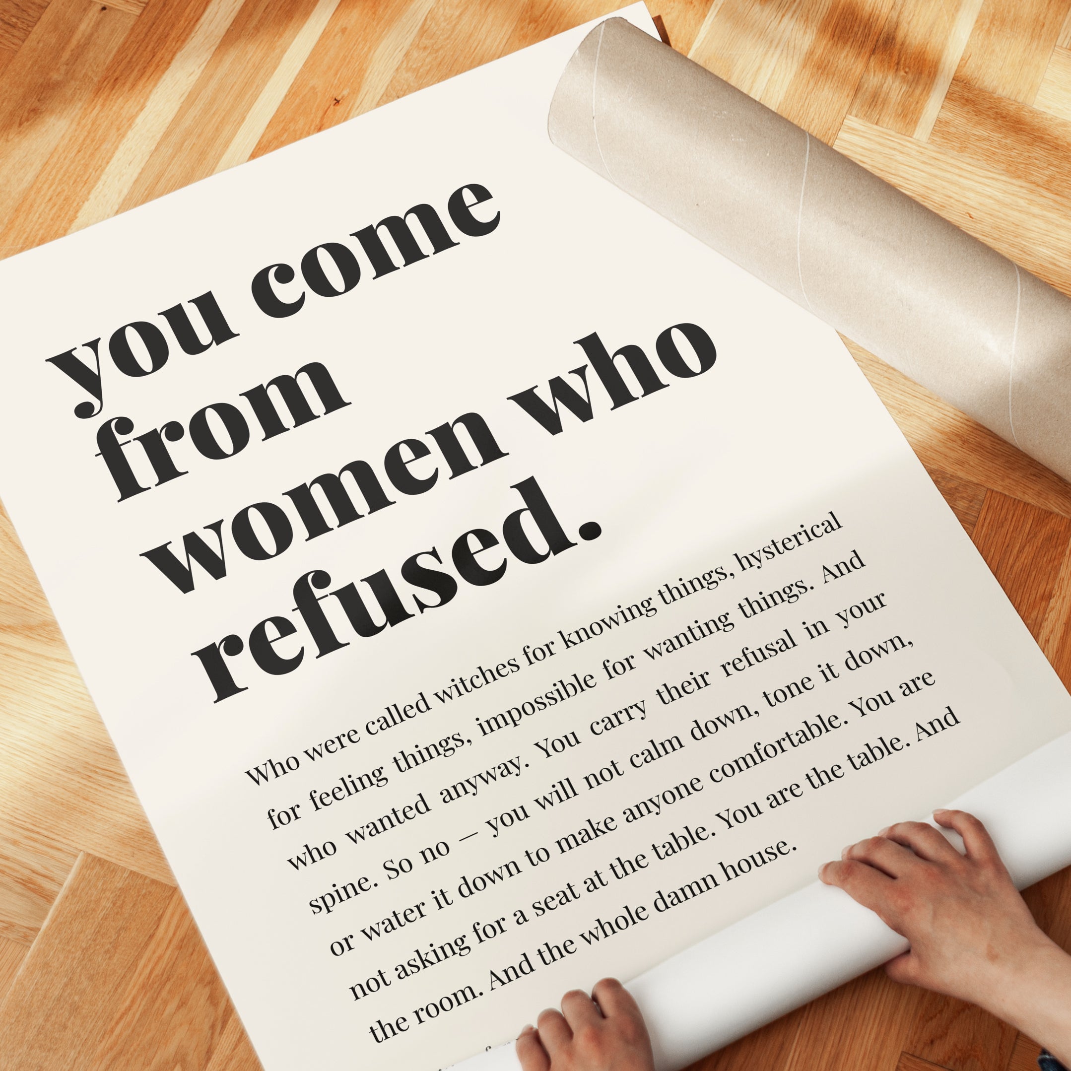 Feminist Wall Art – Empowerment Quote Print - detail