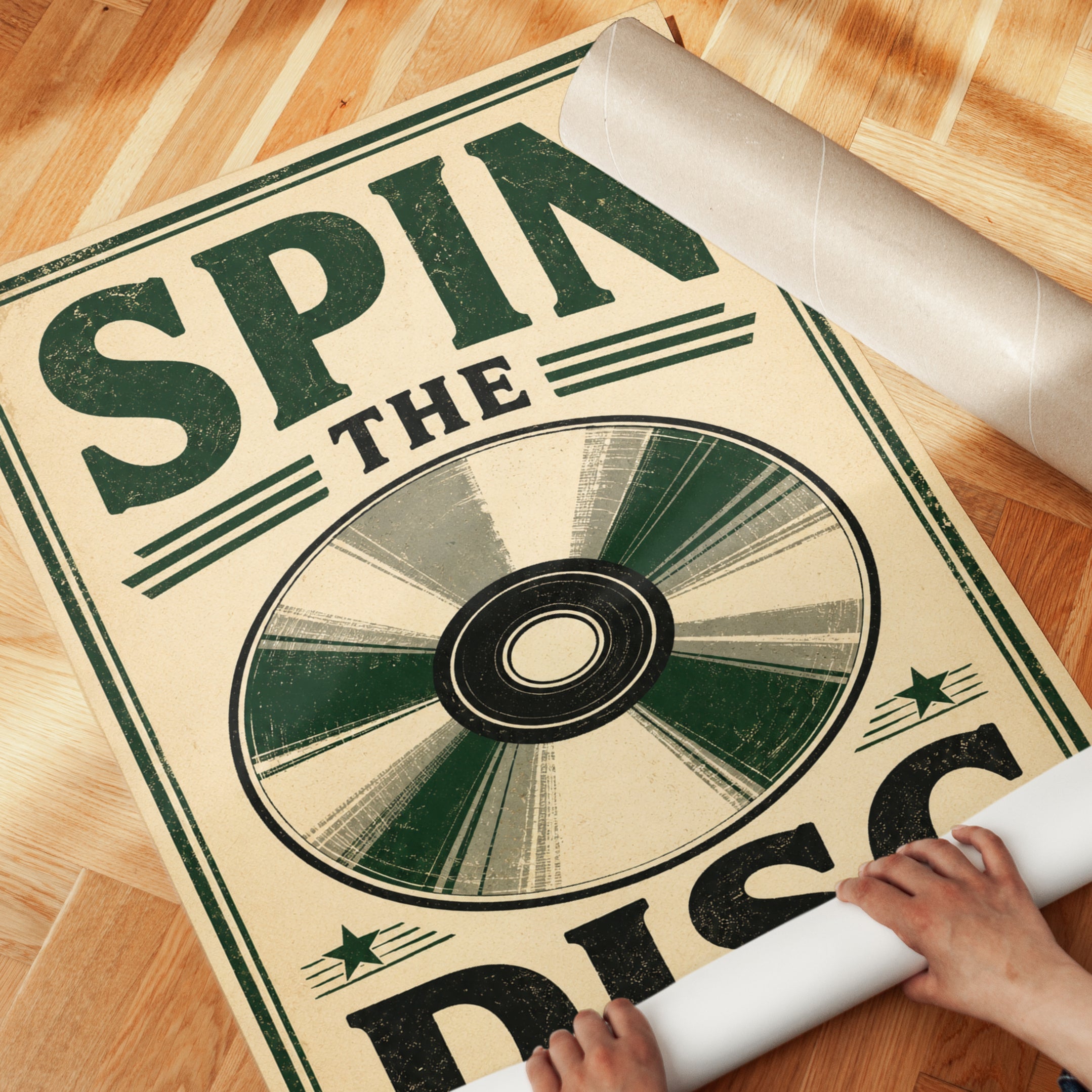 Vinyl Record Wall Art – Retro Music Poster - detail
