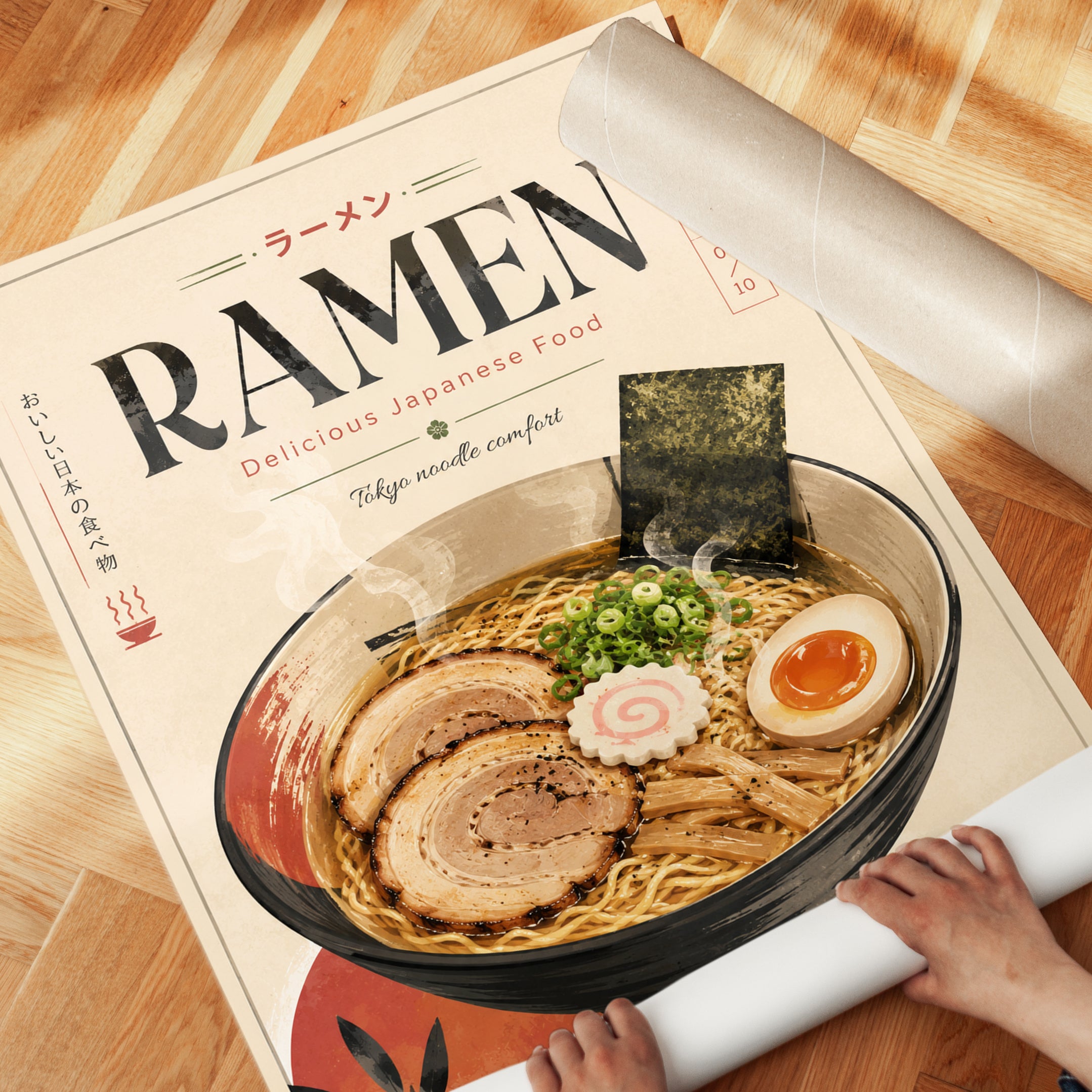 Ramen Wall Art: Vintage Japanese Food Poster - detail