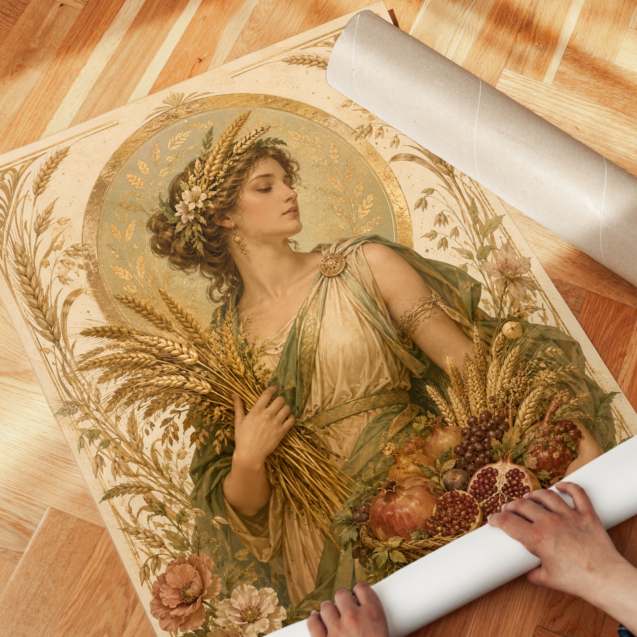 Art Nouveau Woman Print - detail