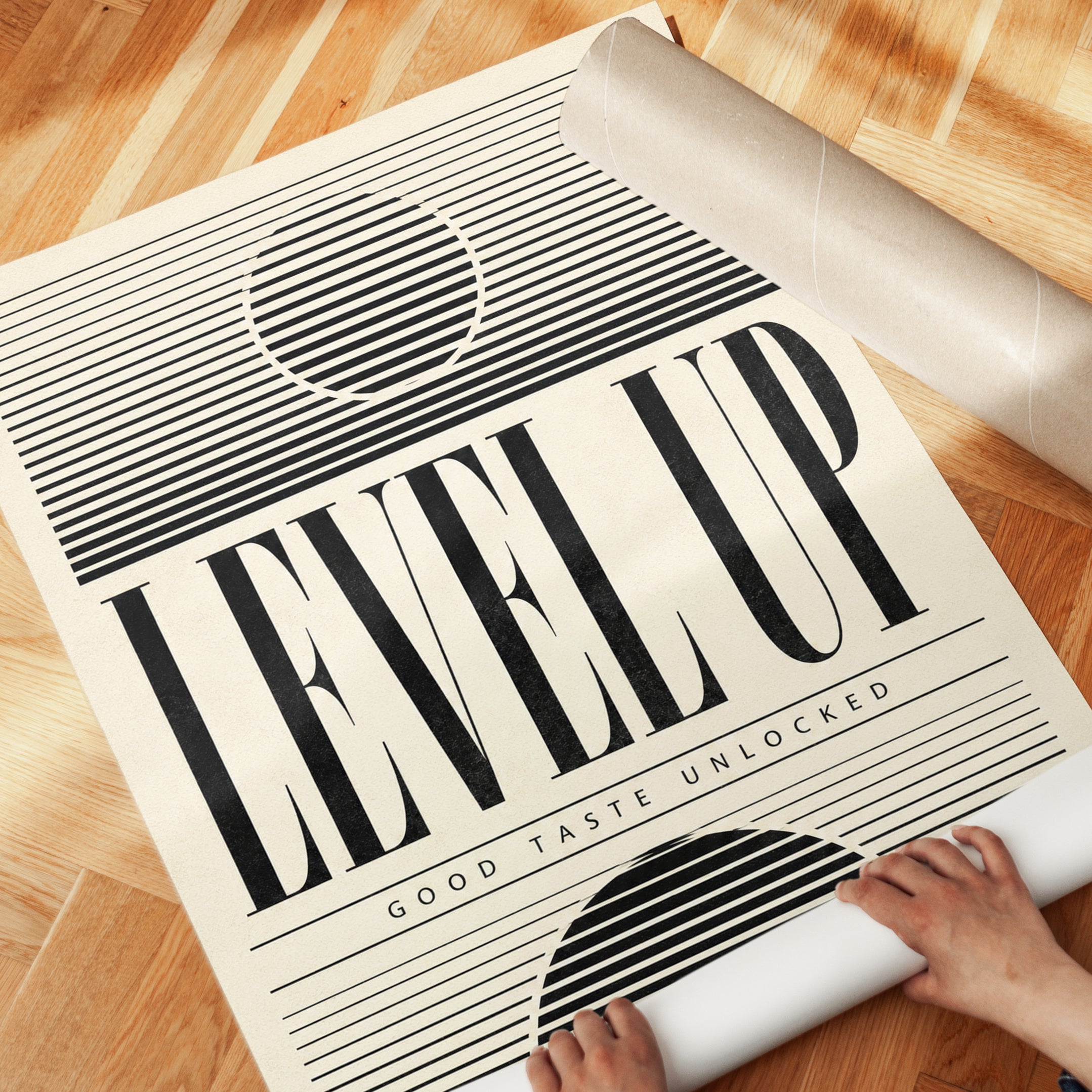 Level Up Wall Art – Typography Print - detail