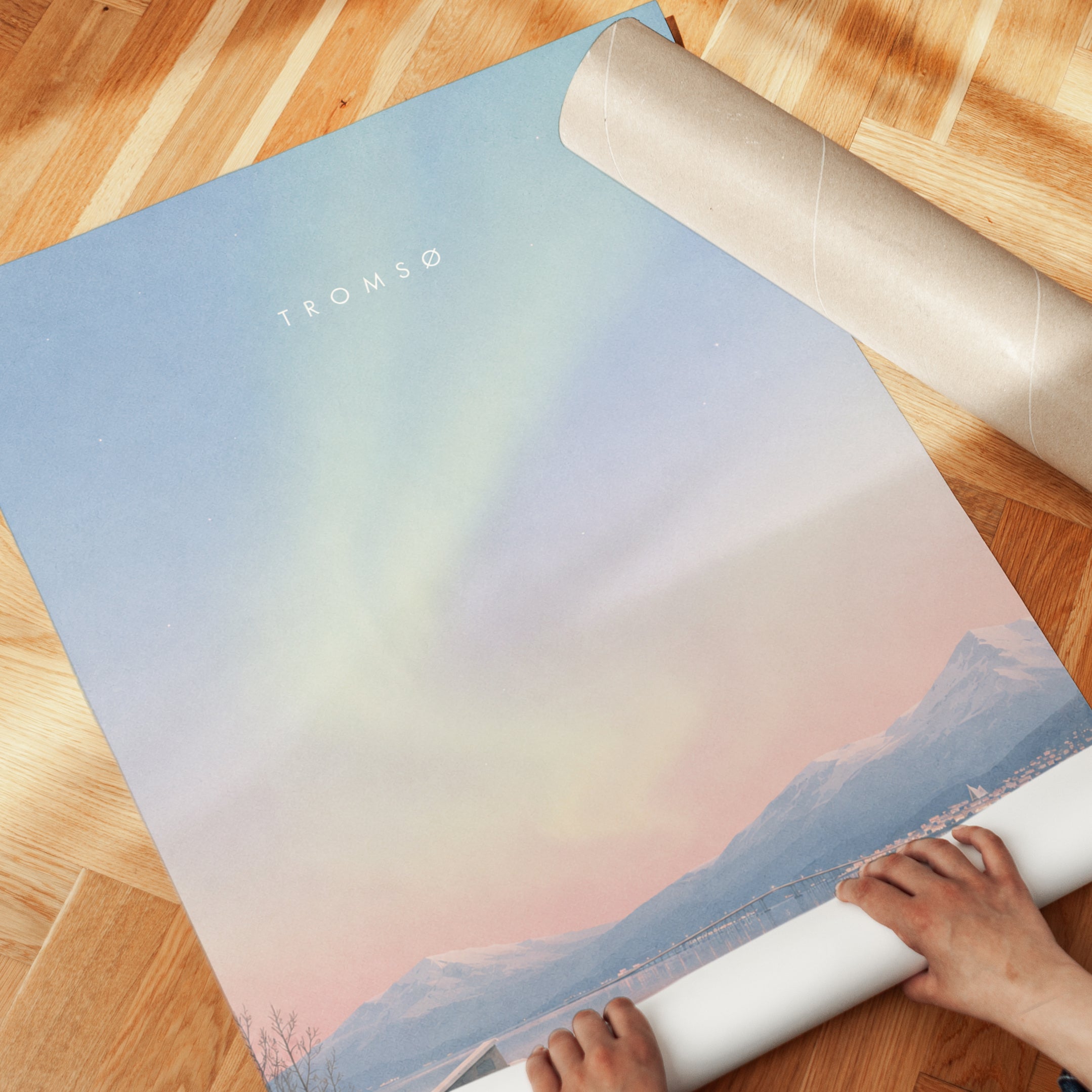 Tromso Travel Poster – Norway Wall Art - detail