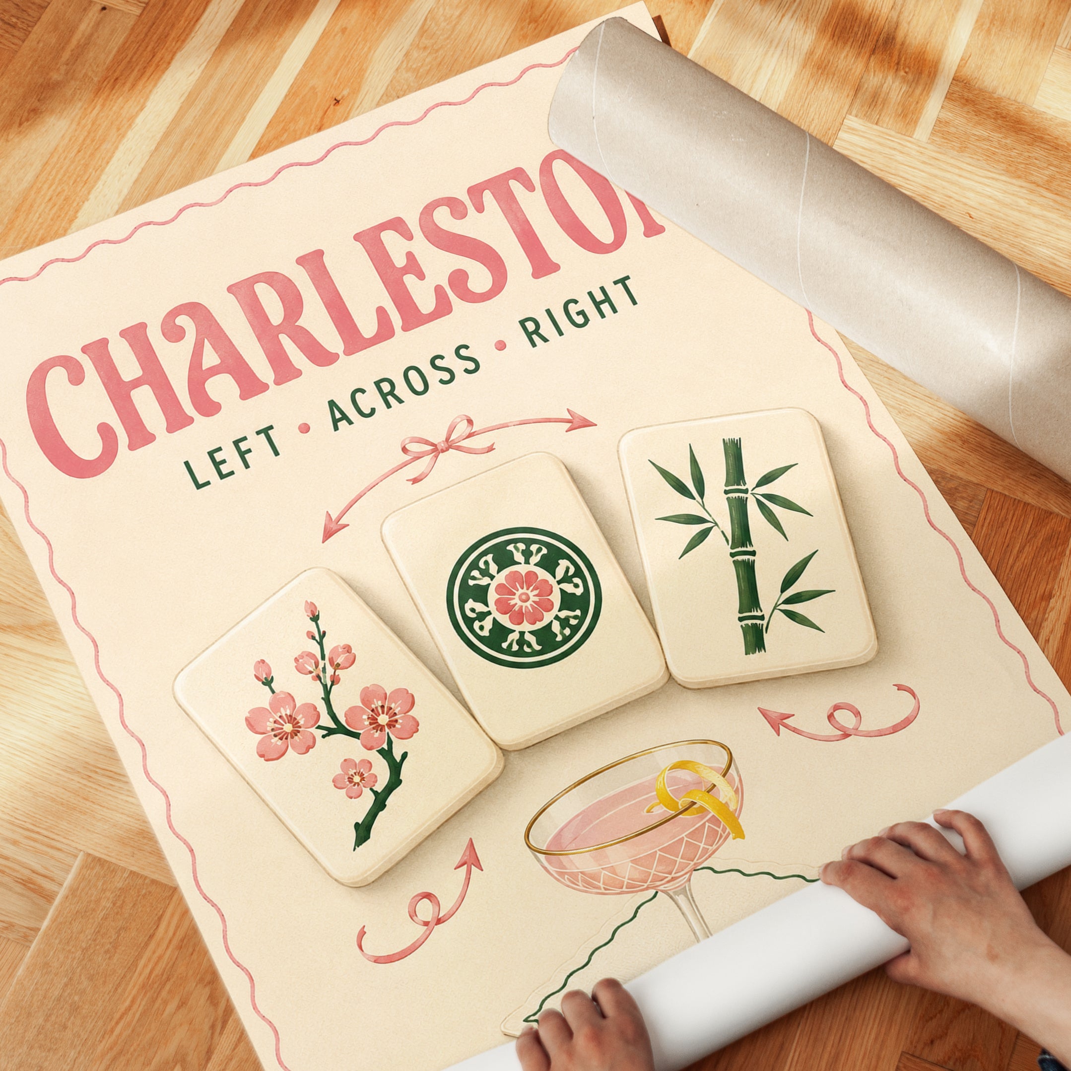 Mahjong Wall Art – Charleston Game Room Decor - detail