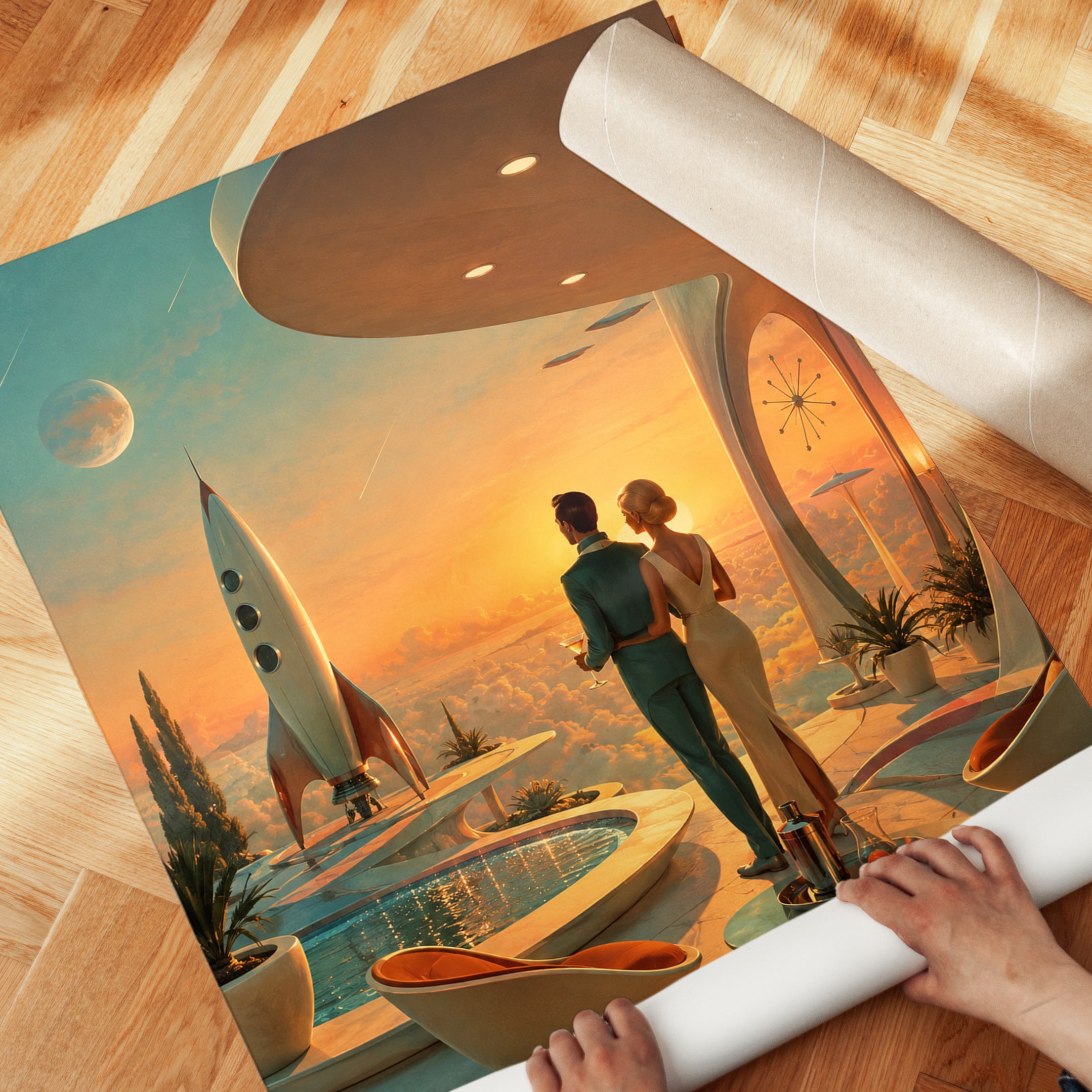 Retro Futuristic Wall Art - detail