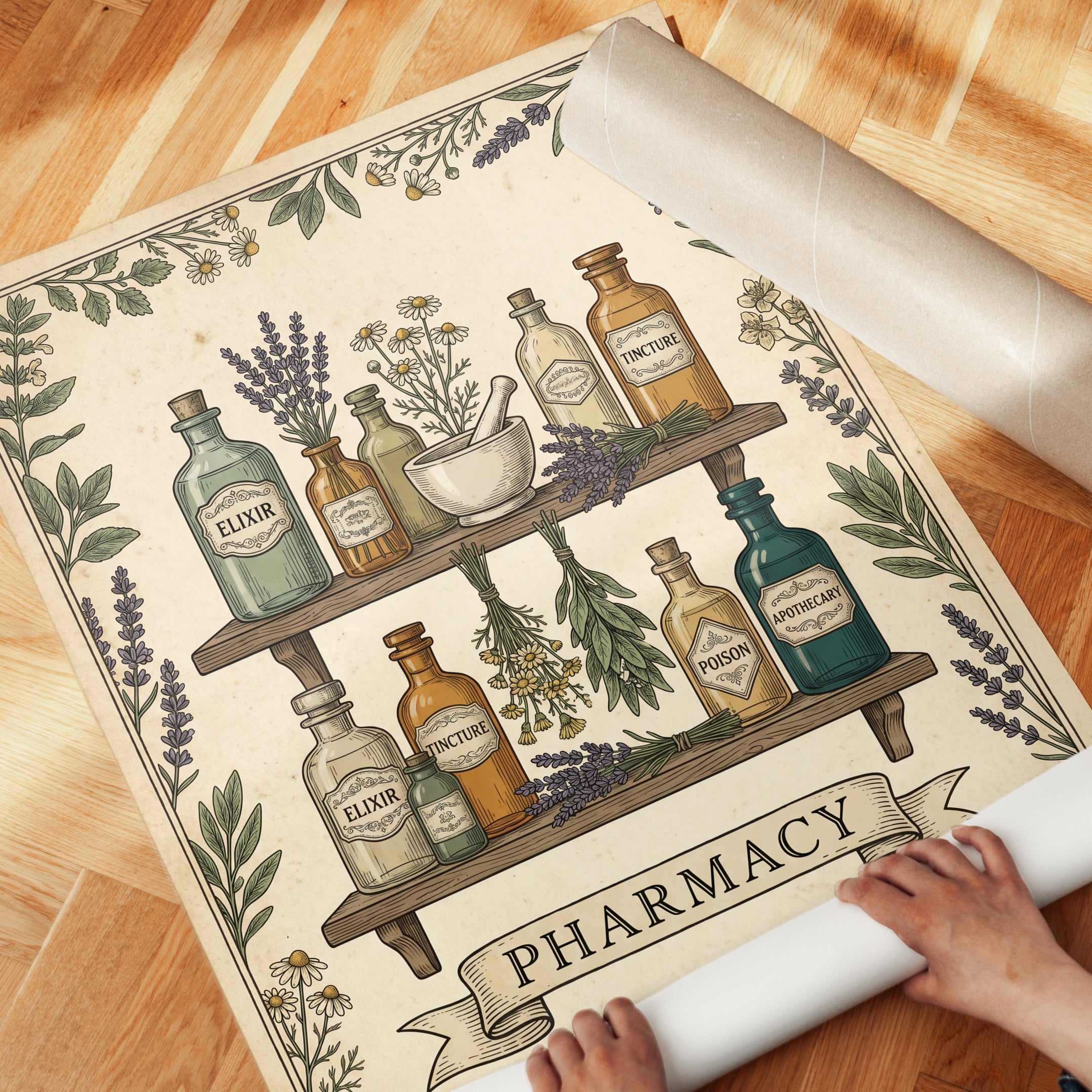 Vintage Pharmacy Print - detail