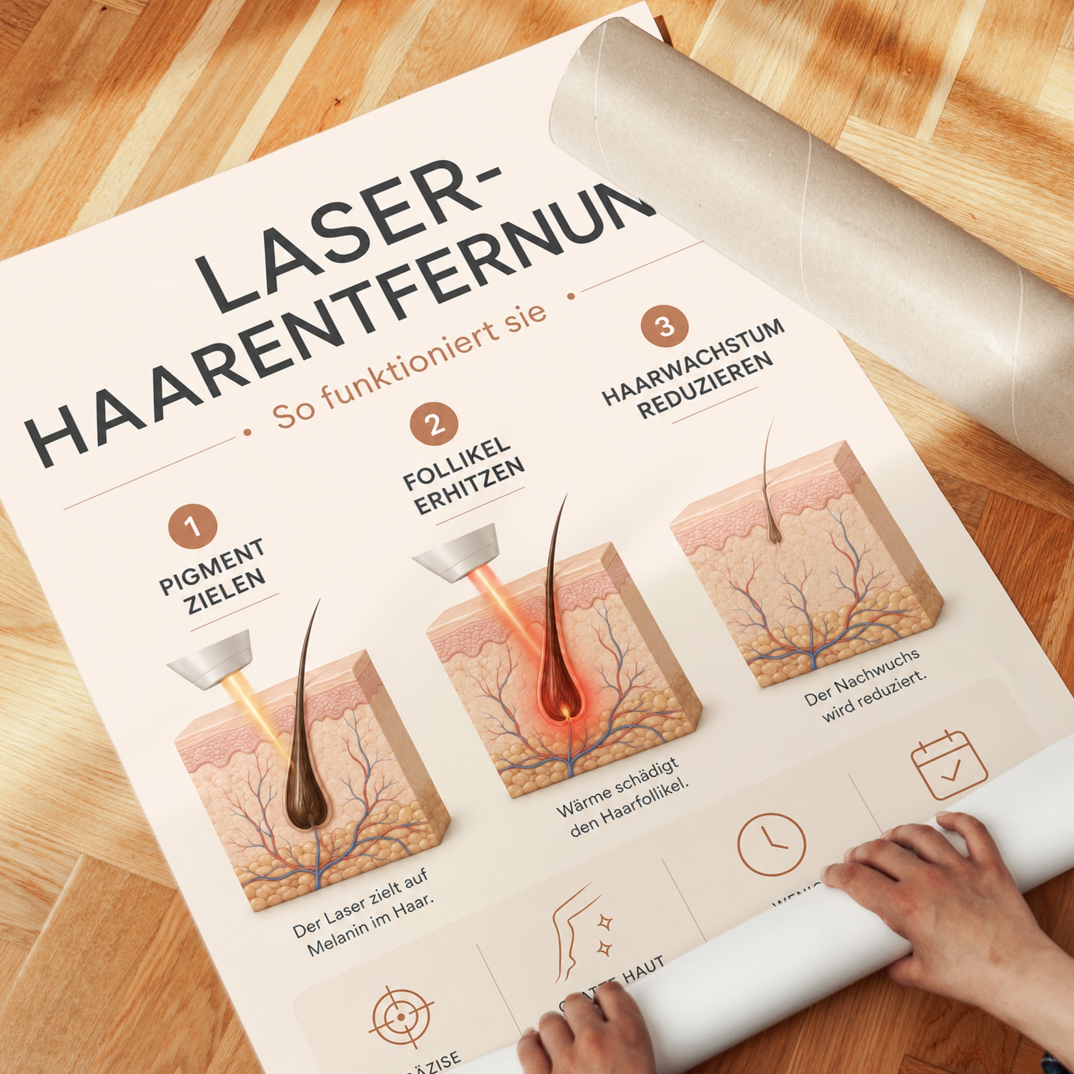Medical Diagram Poster – Laser Hair Removal Guide - detail
