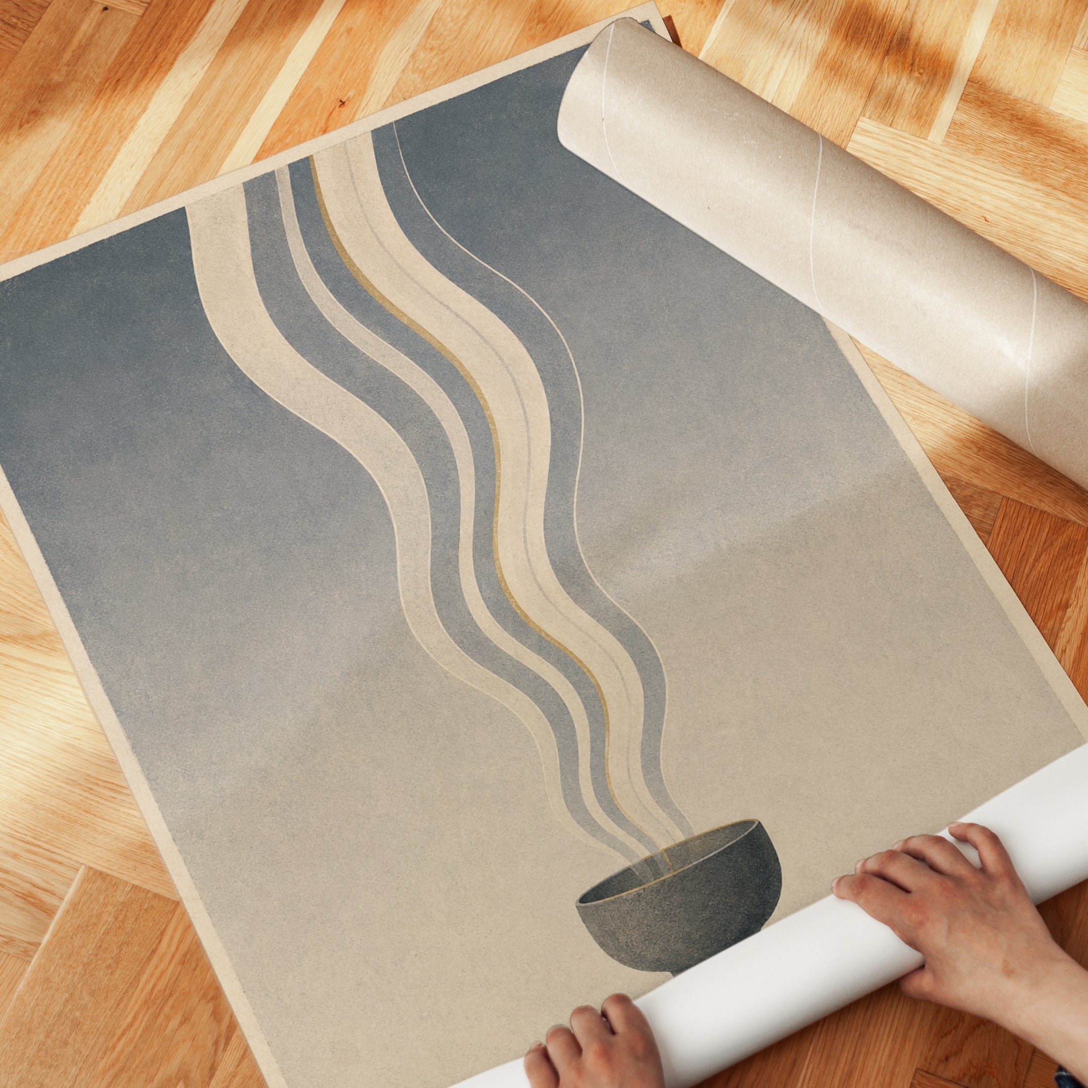 Japanese Zen Tea Bowl Print - detail