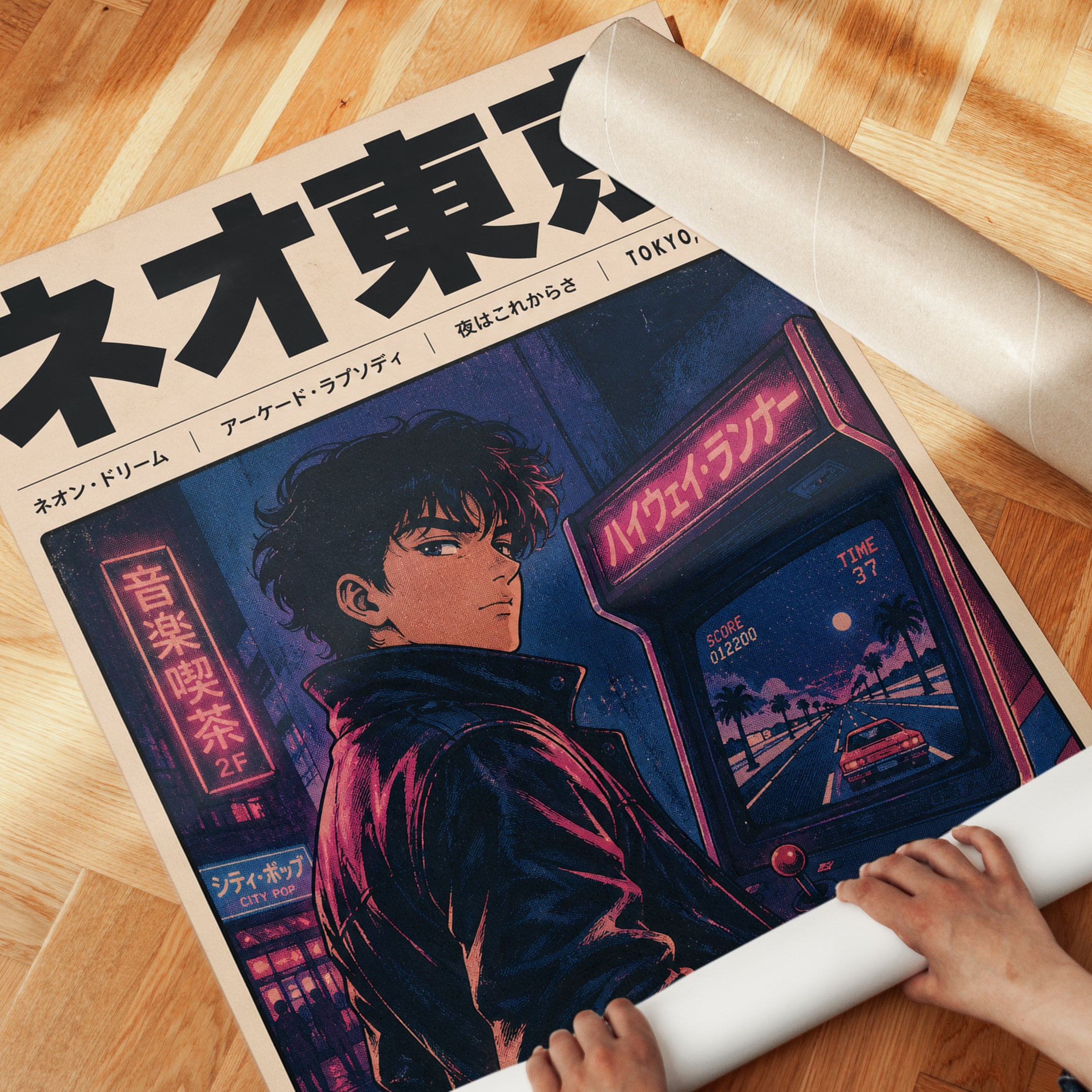 Neo Tokyo Cyberpunk Poster — Retro Anime Arcade Game - detail