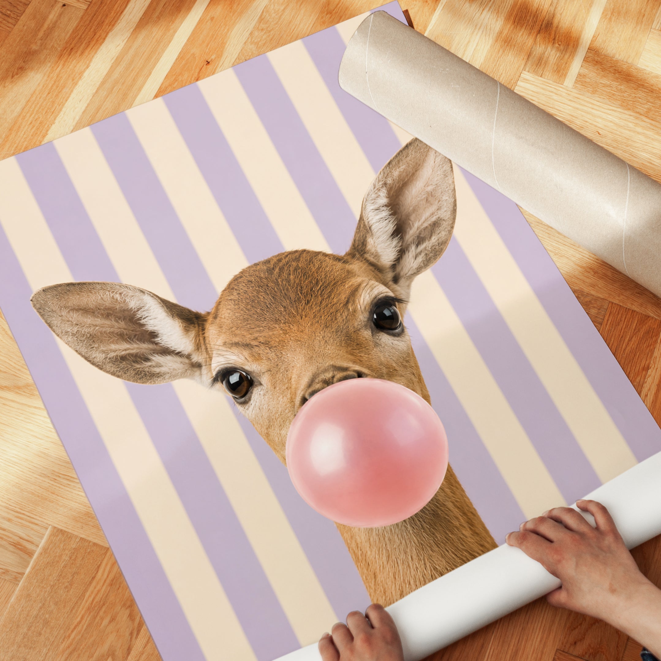 Deer Bubble Gum Print - detail