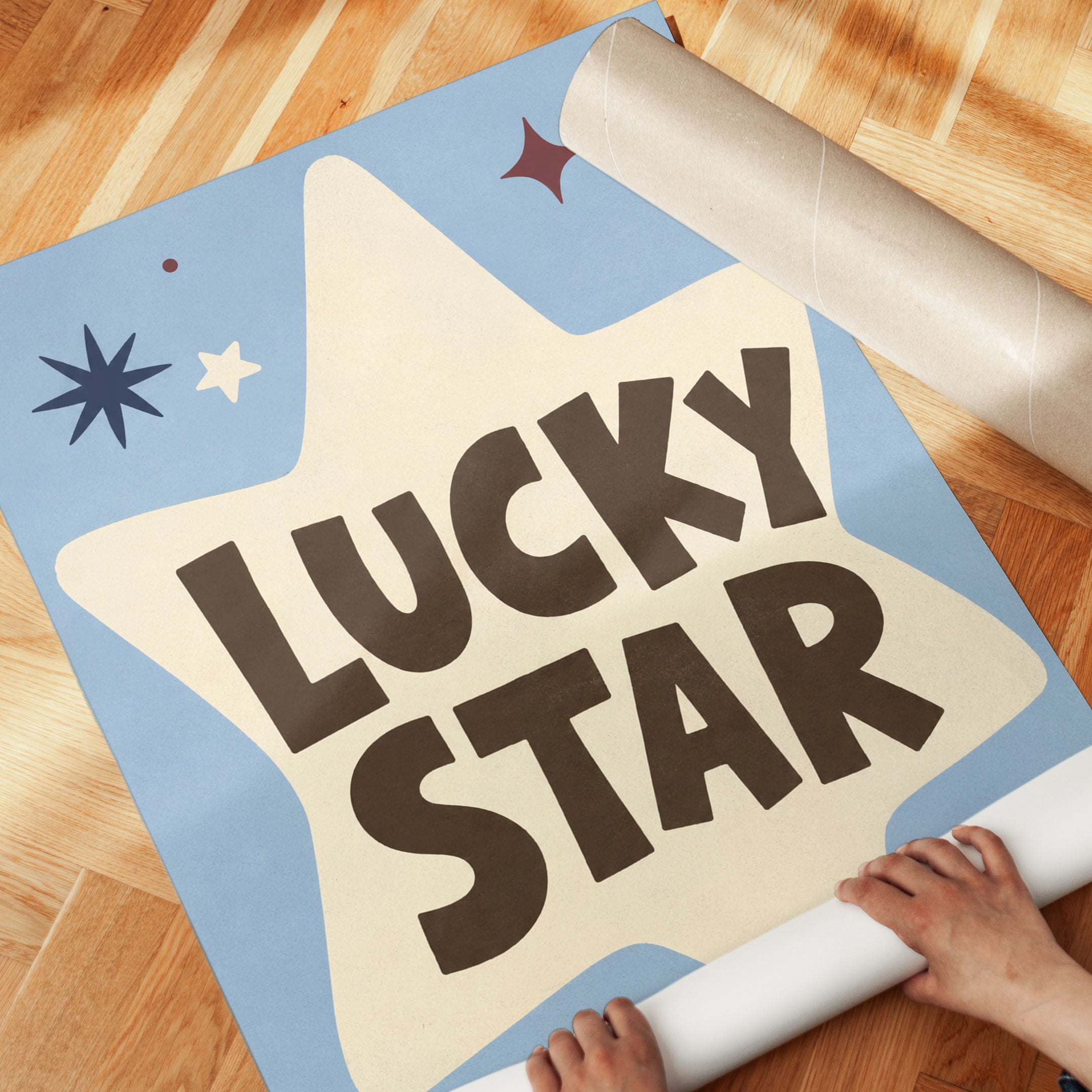 Retro Lucky Star Print - detail