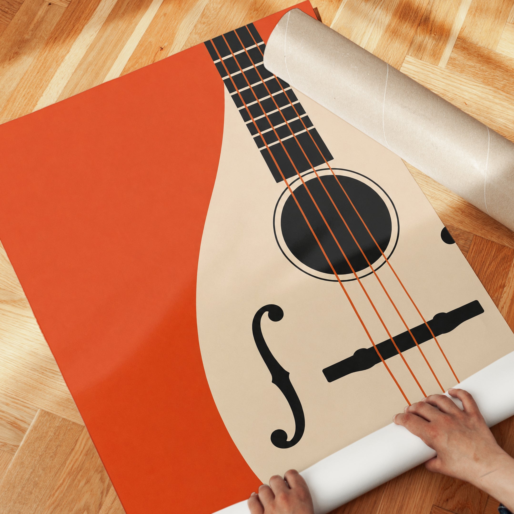 Acoustic Guitar Wall Art – Music Room Decor - detail