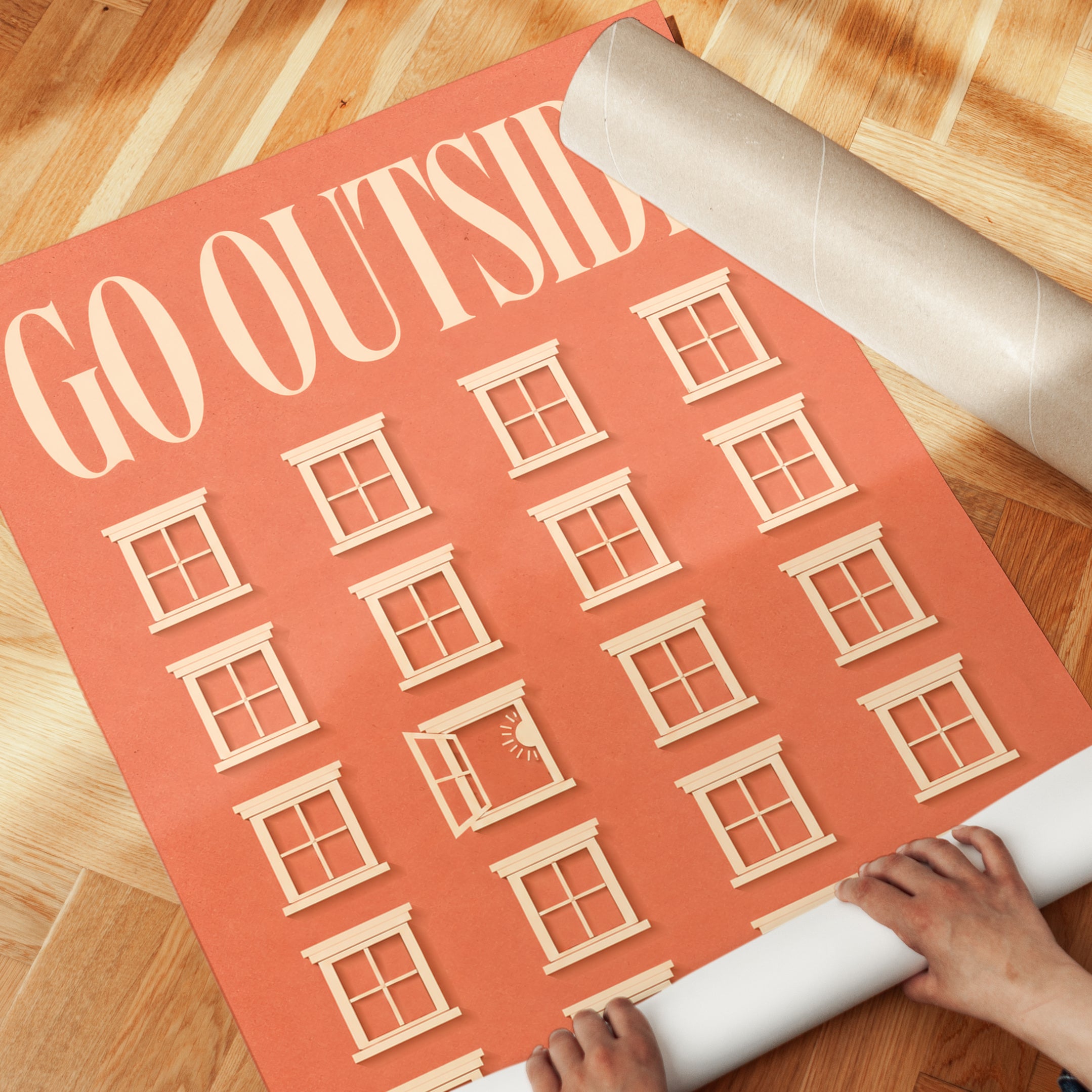 Go Outside Print – Coral Building Facade - detail