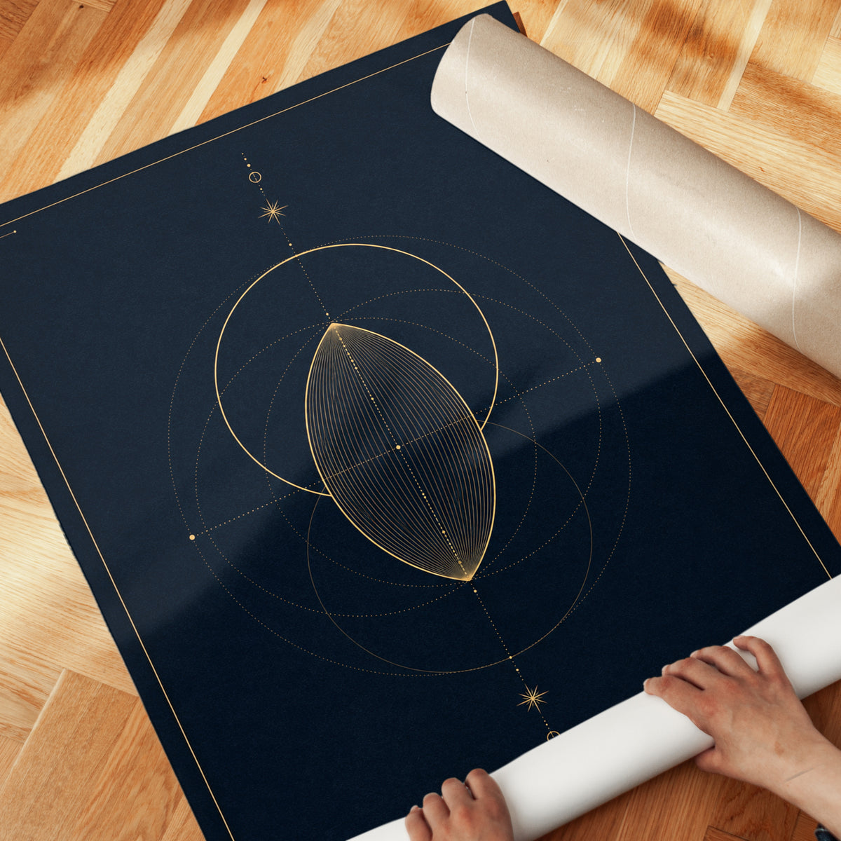 Mystical Vesica Piscis Print - detail