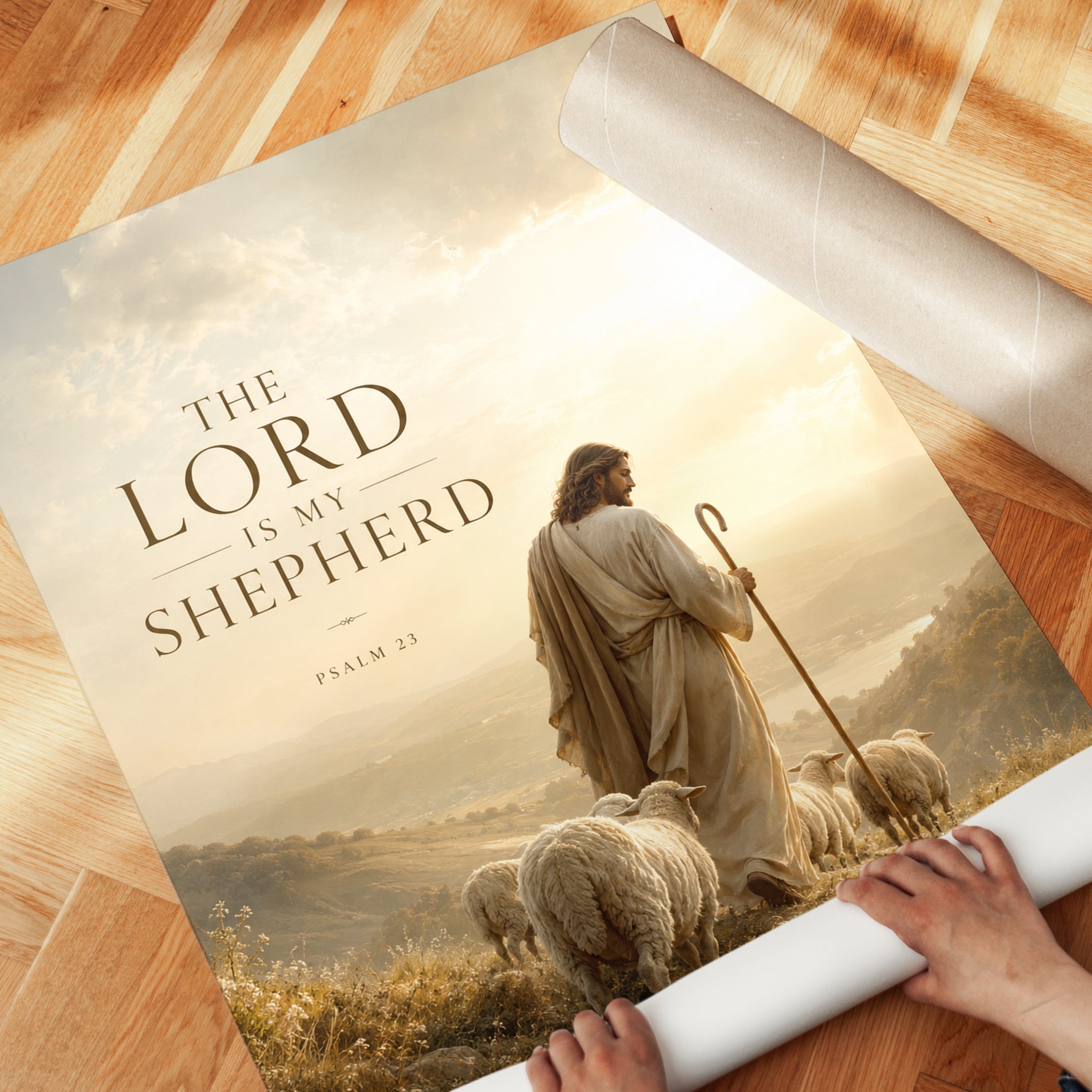 Psalm 23 Wall Art – Scripture Print - detail