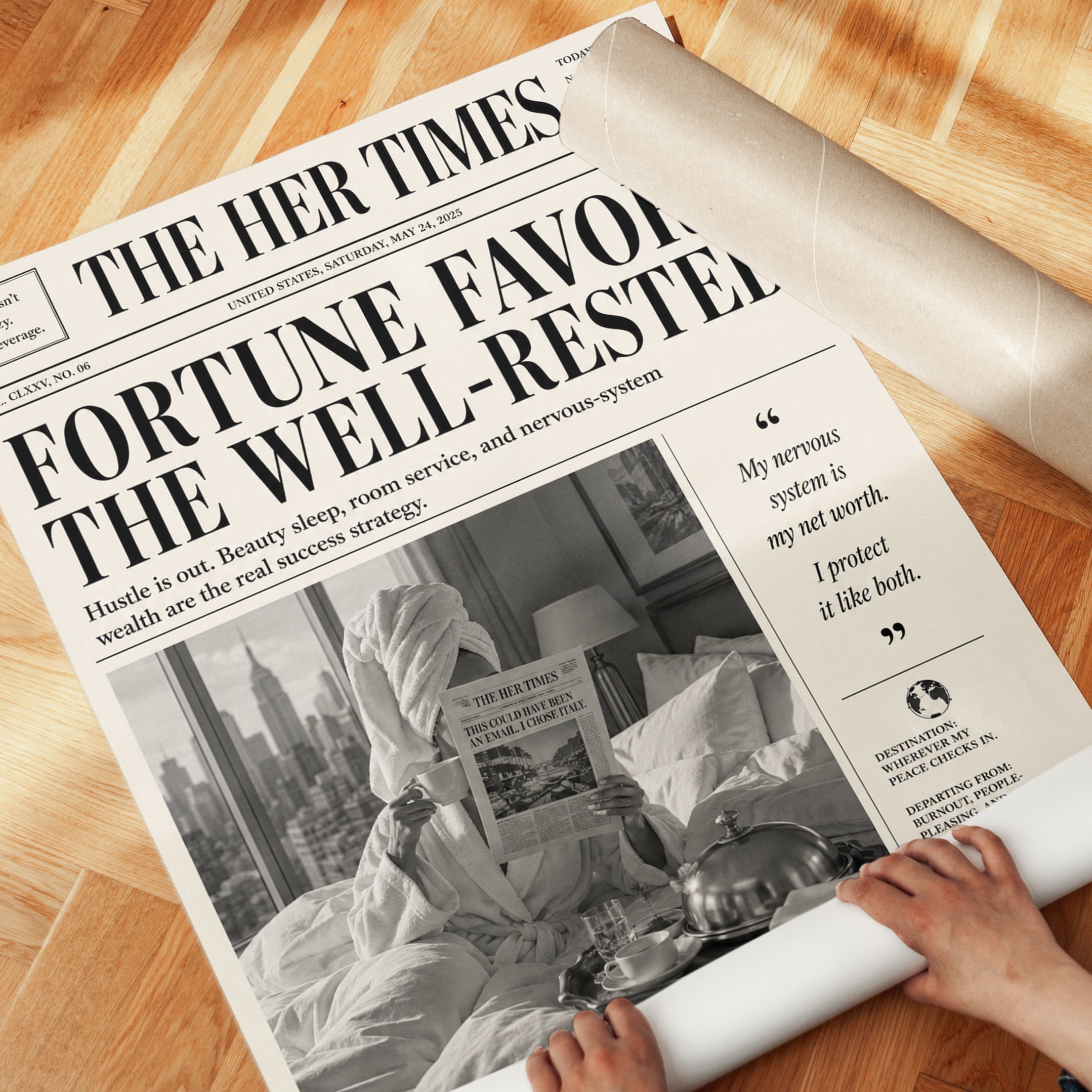 Her Times Print: Empowering Feminist Wall Art (Matte Paper) - detail
