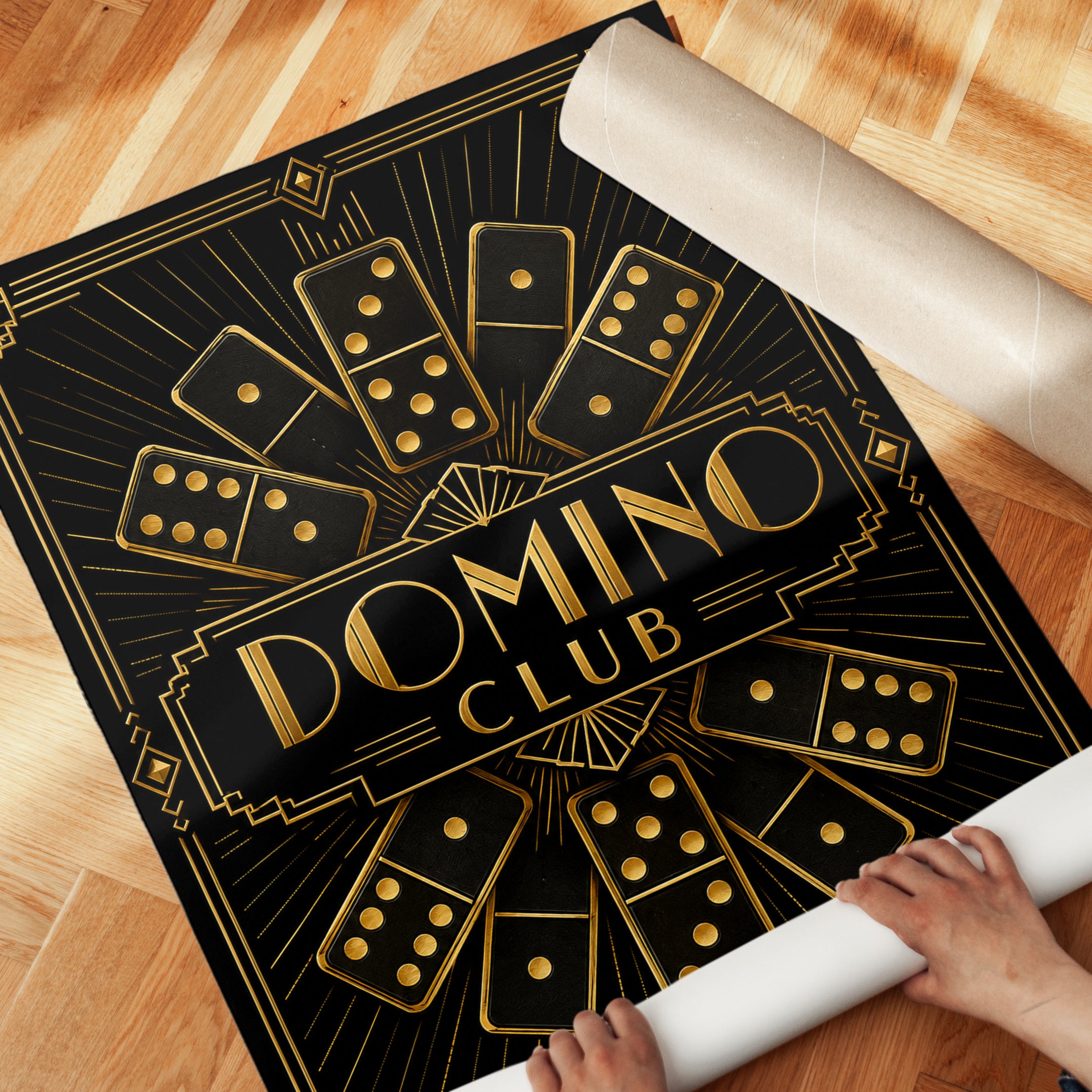 Art Deco Game Room Wall Art – Domino Poster - detail