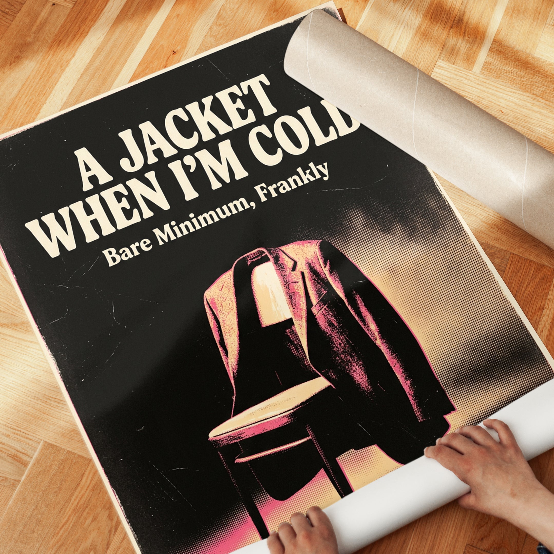 Retro Jacket Chair Art Print: Pop Art Typography Poster - detail