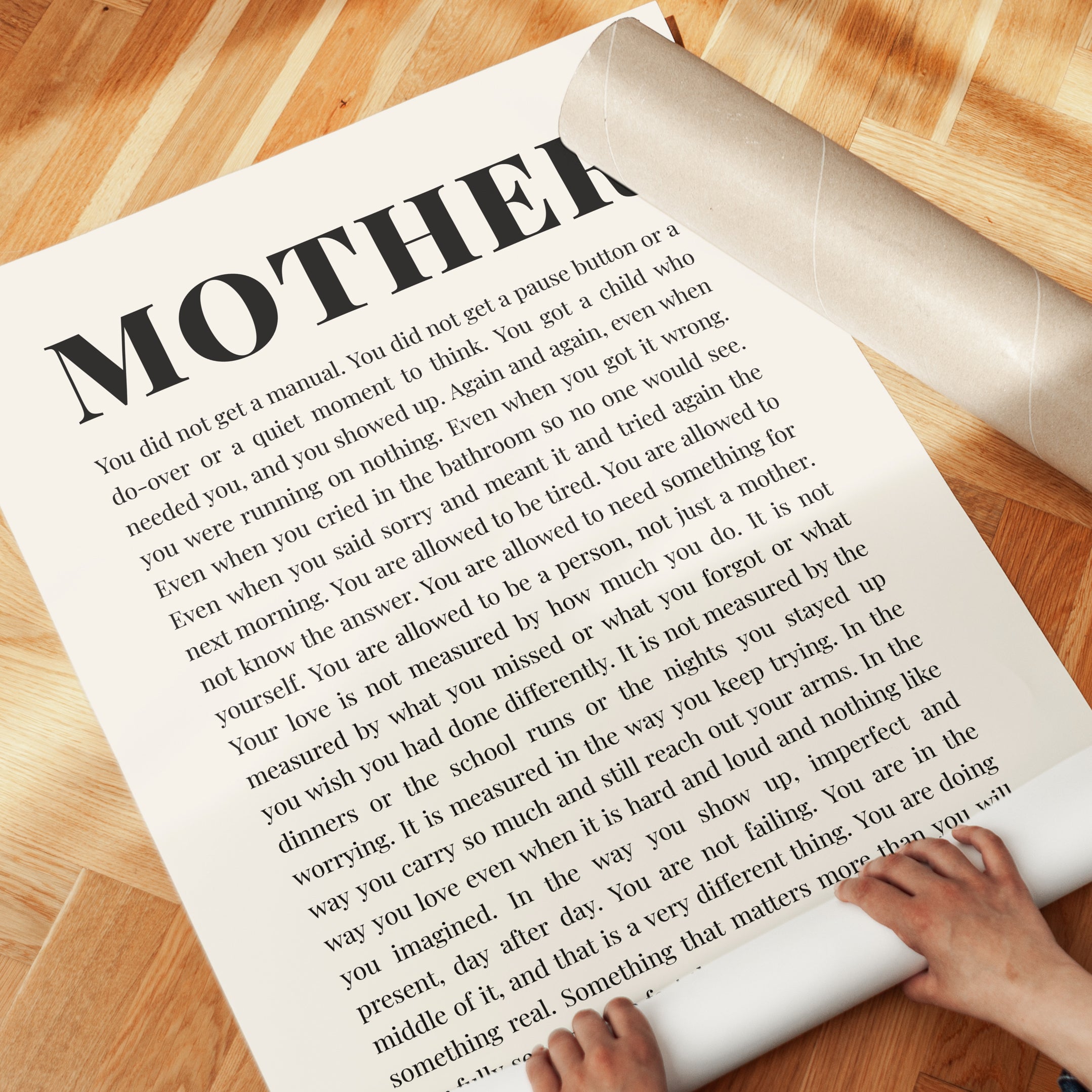 Mother Quote Wall Art – Motherhood Print - detail