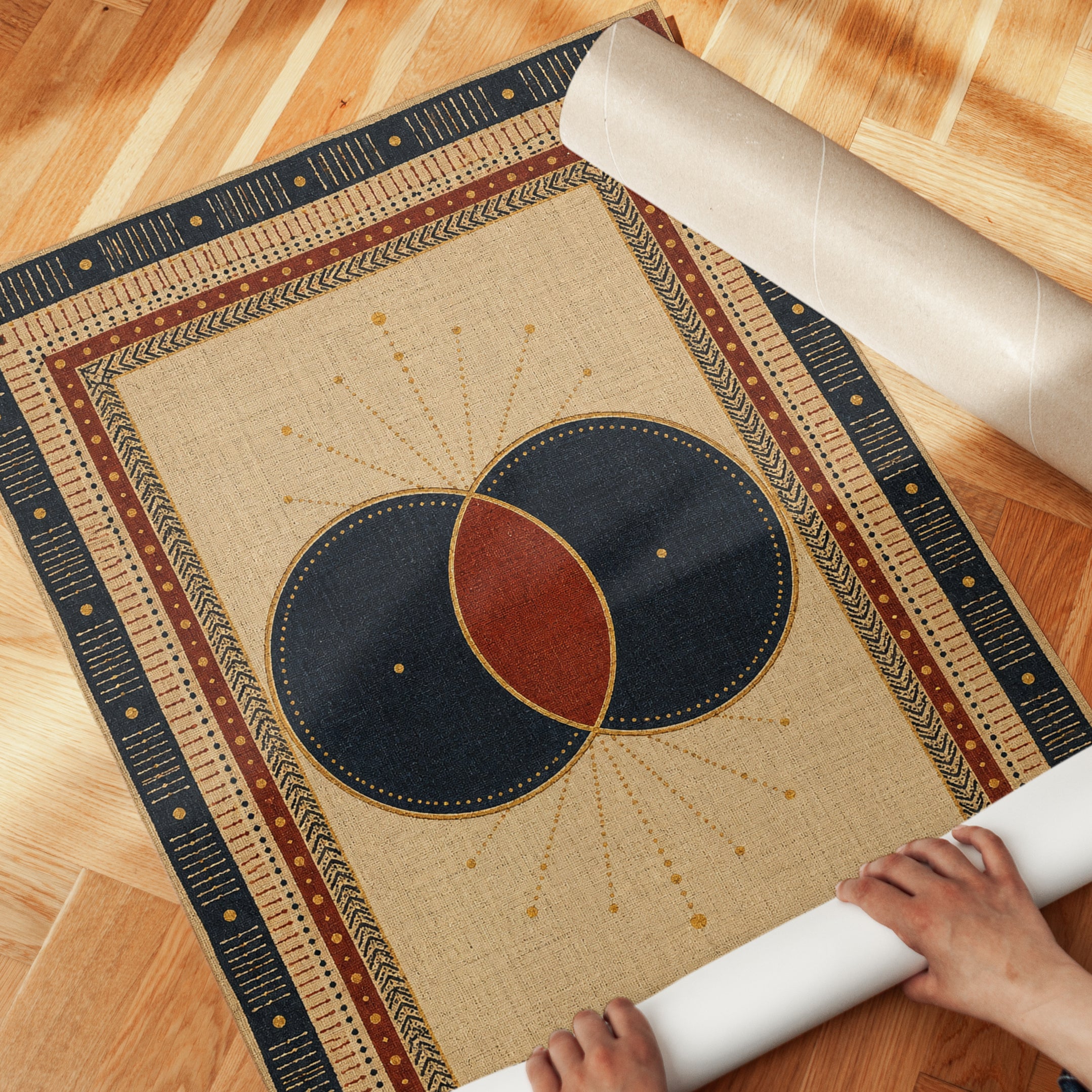 Geometric Folk Art Print - detail