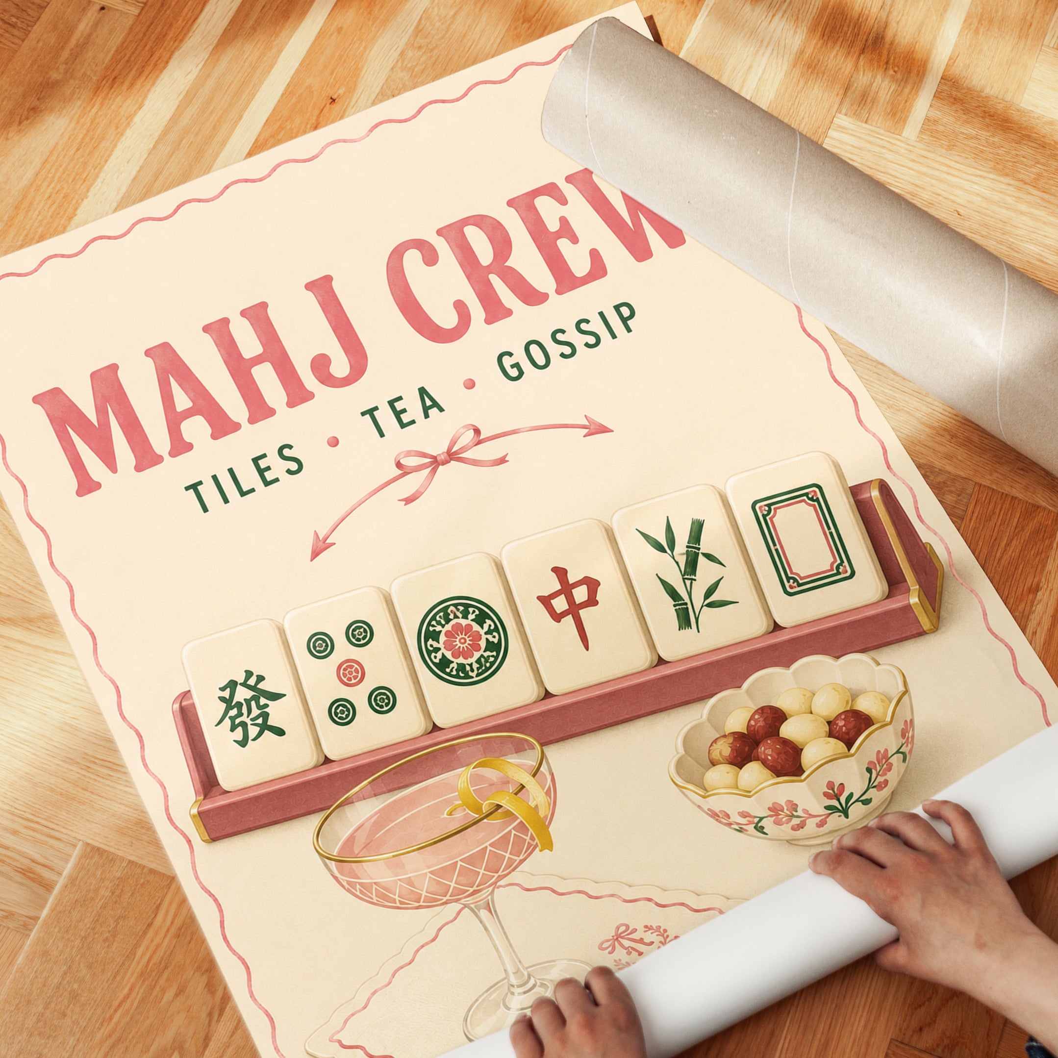Mahjong Wall Art – Game Room Print - detail