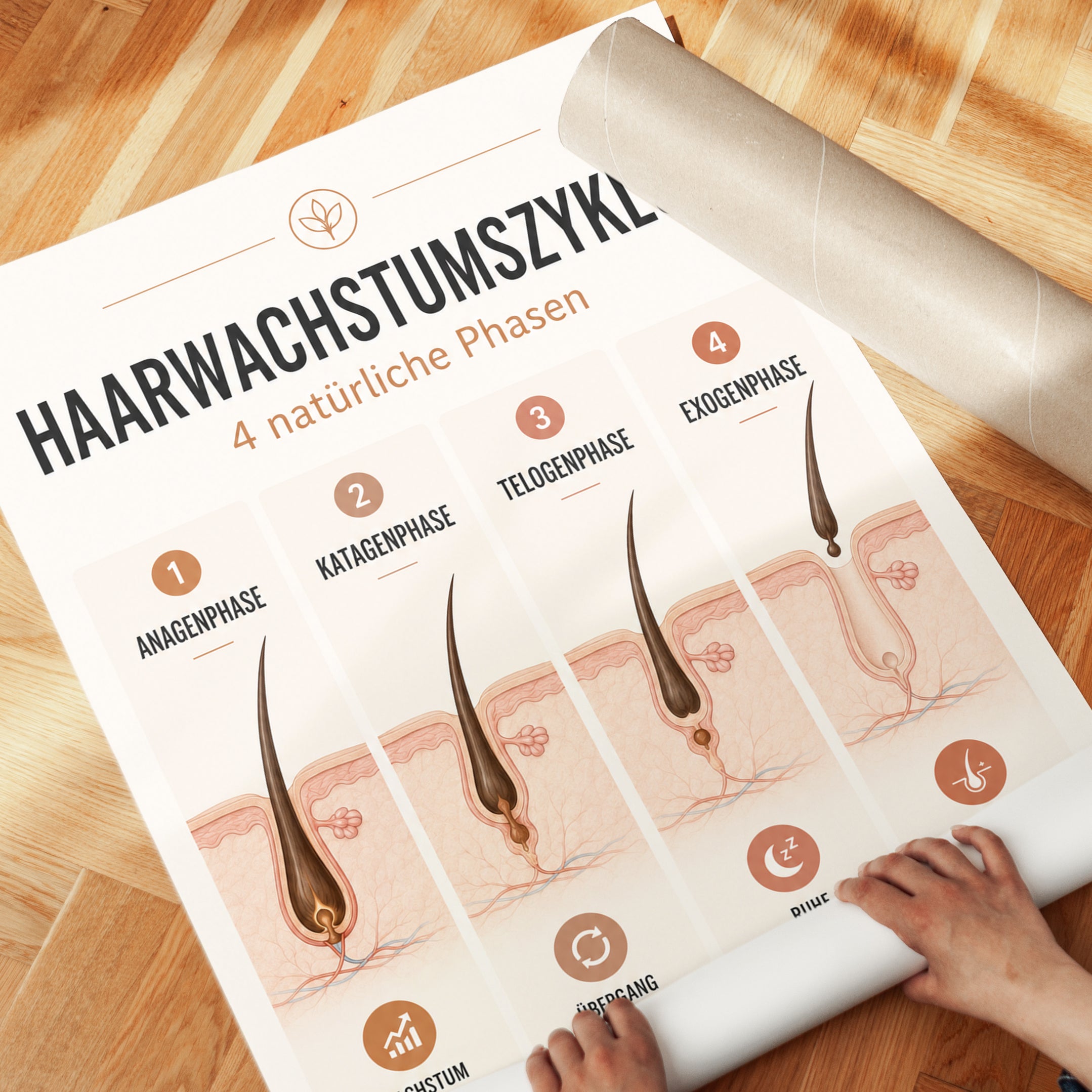 Hair Growth Poster – Hair Cycle Chart - detail