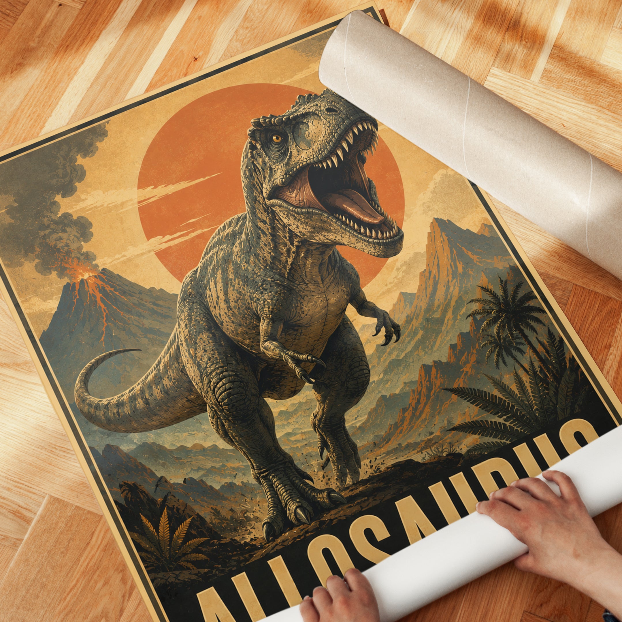 Allosaurus Dinosaur Print - detail