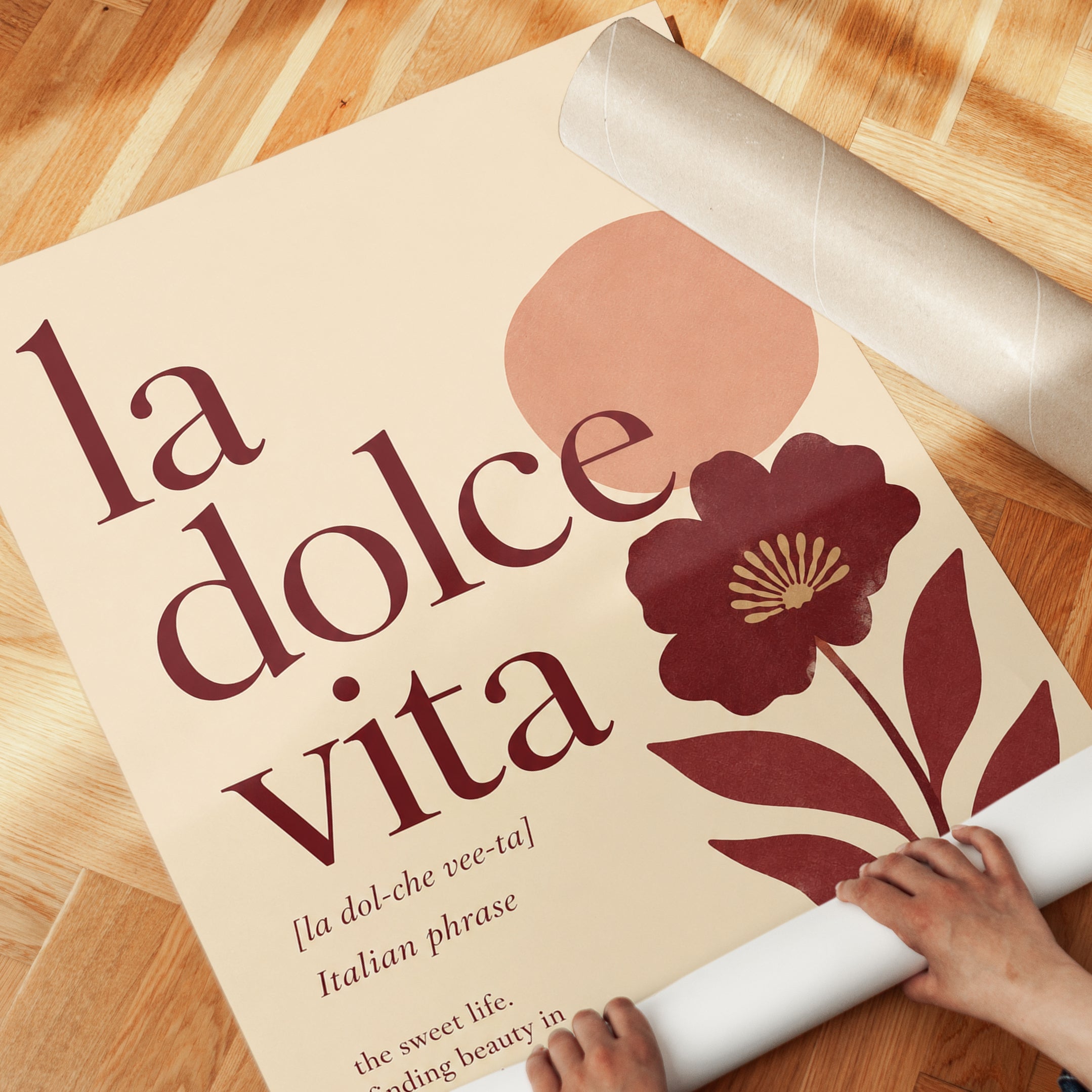 La Dolce Vita Print – Italian Quote Wall Art - detail