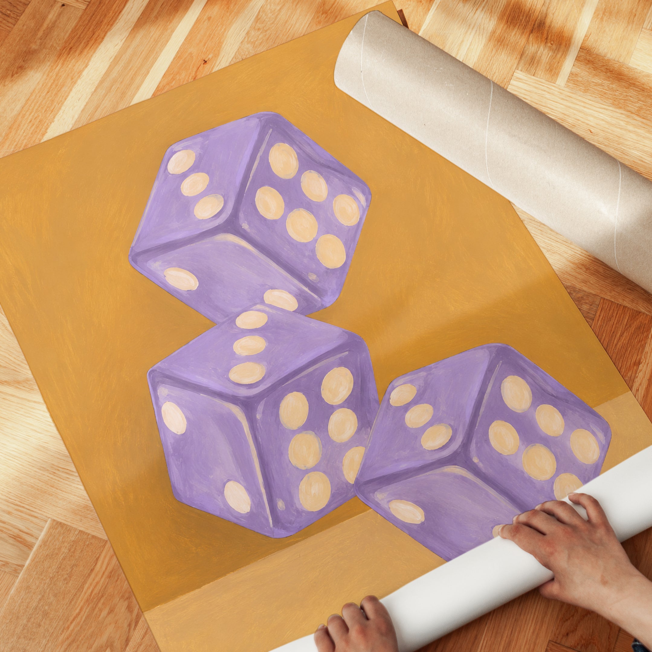 Retro Dice Wall Art – Vintage Game Room Decor - detail