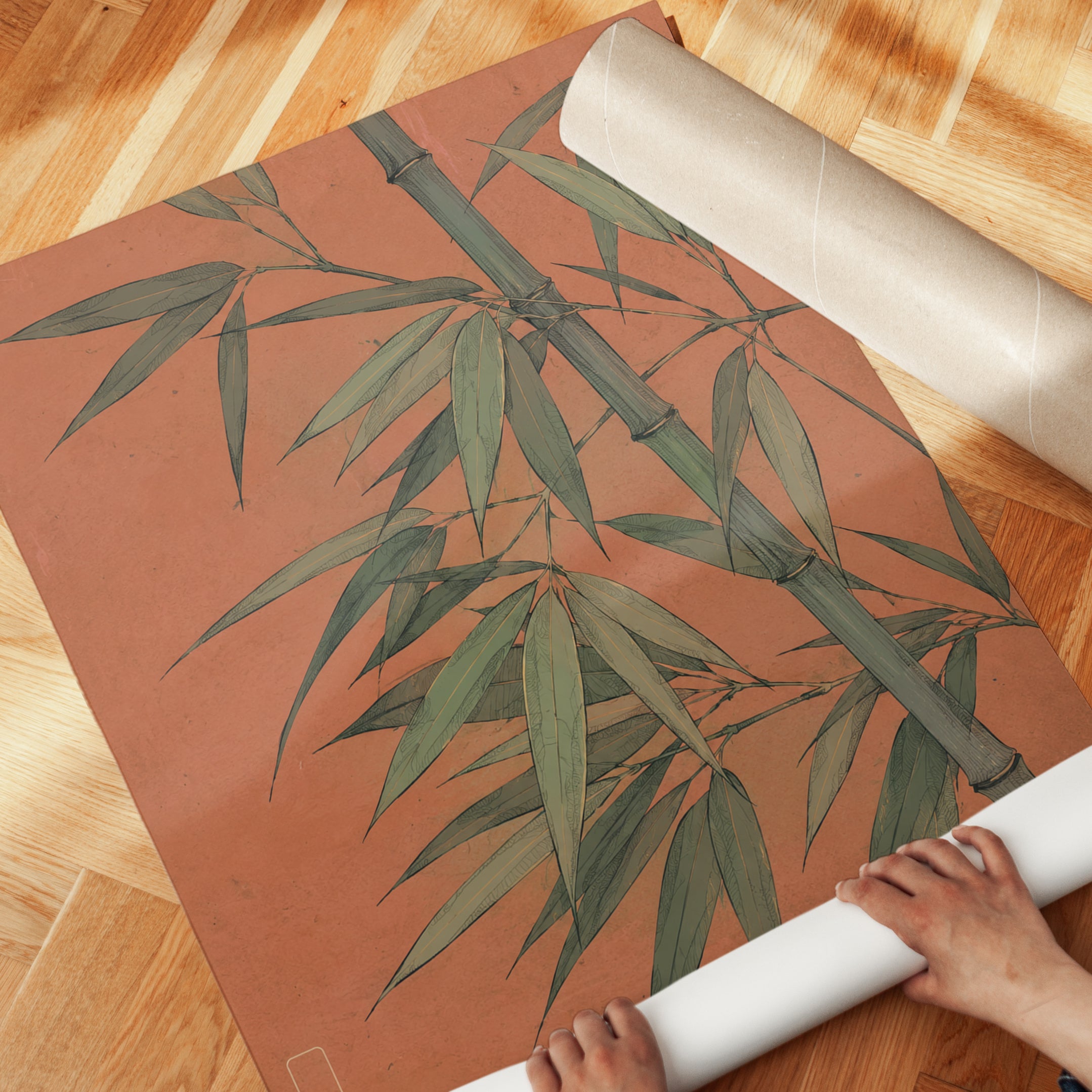 Bamboo Botanical Print — Vintage Japanese-Inspired Art - detail