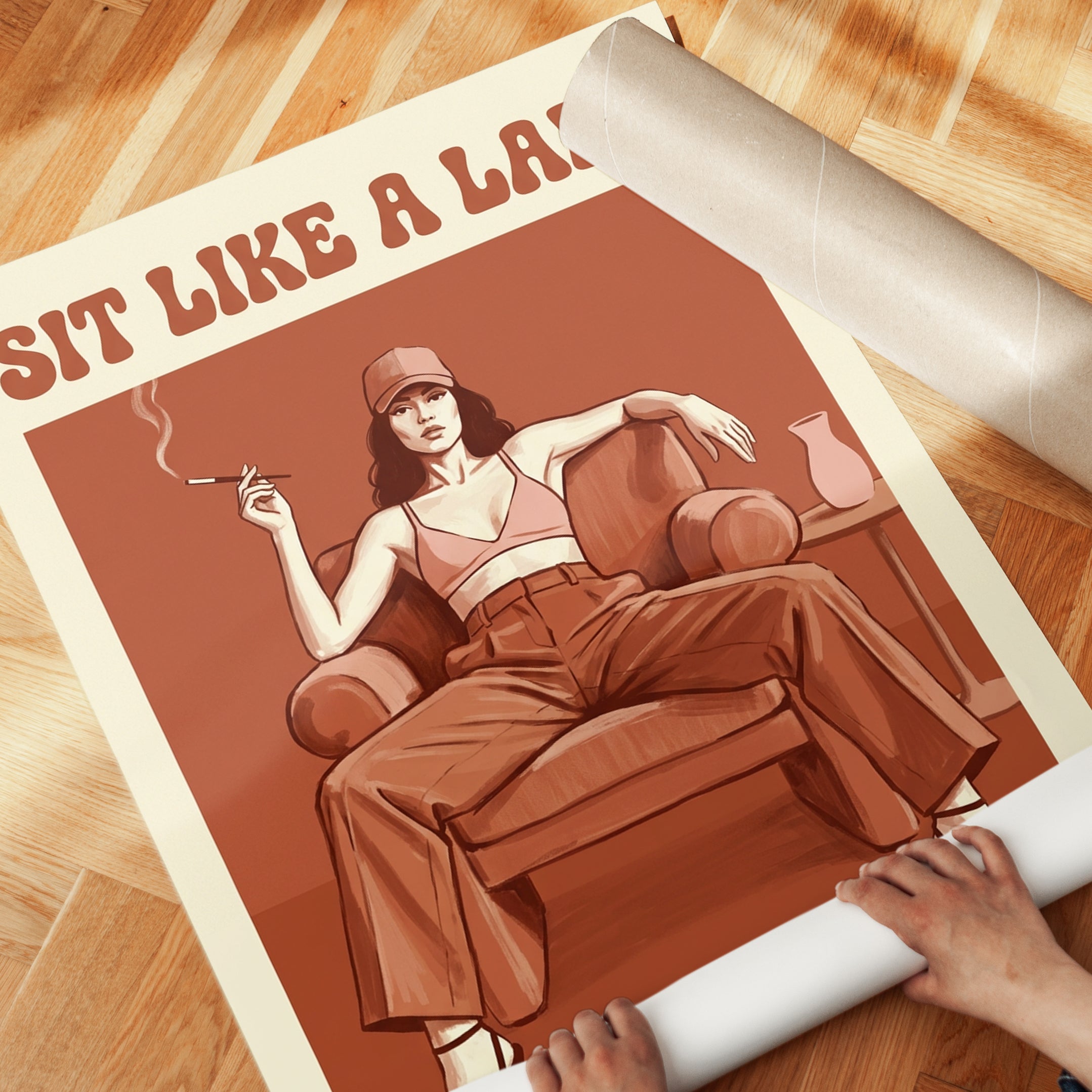 Vintage 70s Woman Print – Feminist Retro Wall Art - detail