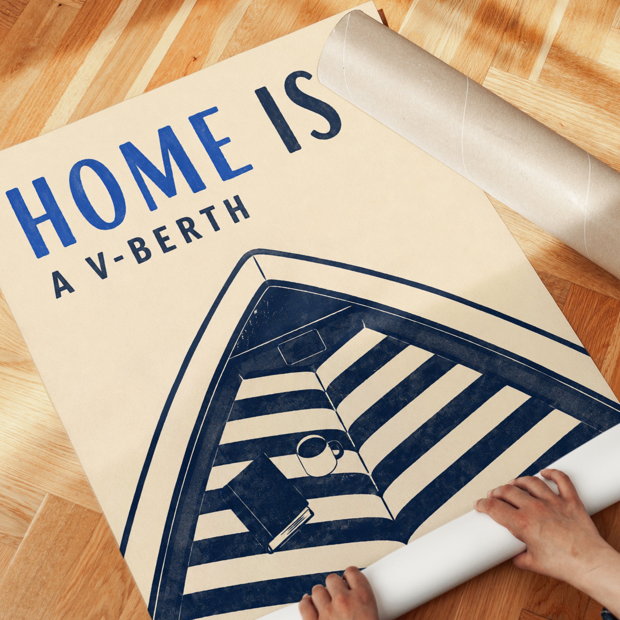 Nautical Typography Print – Home Is A V-Berth - detail