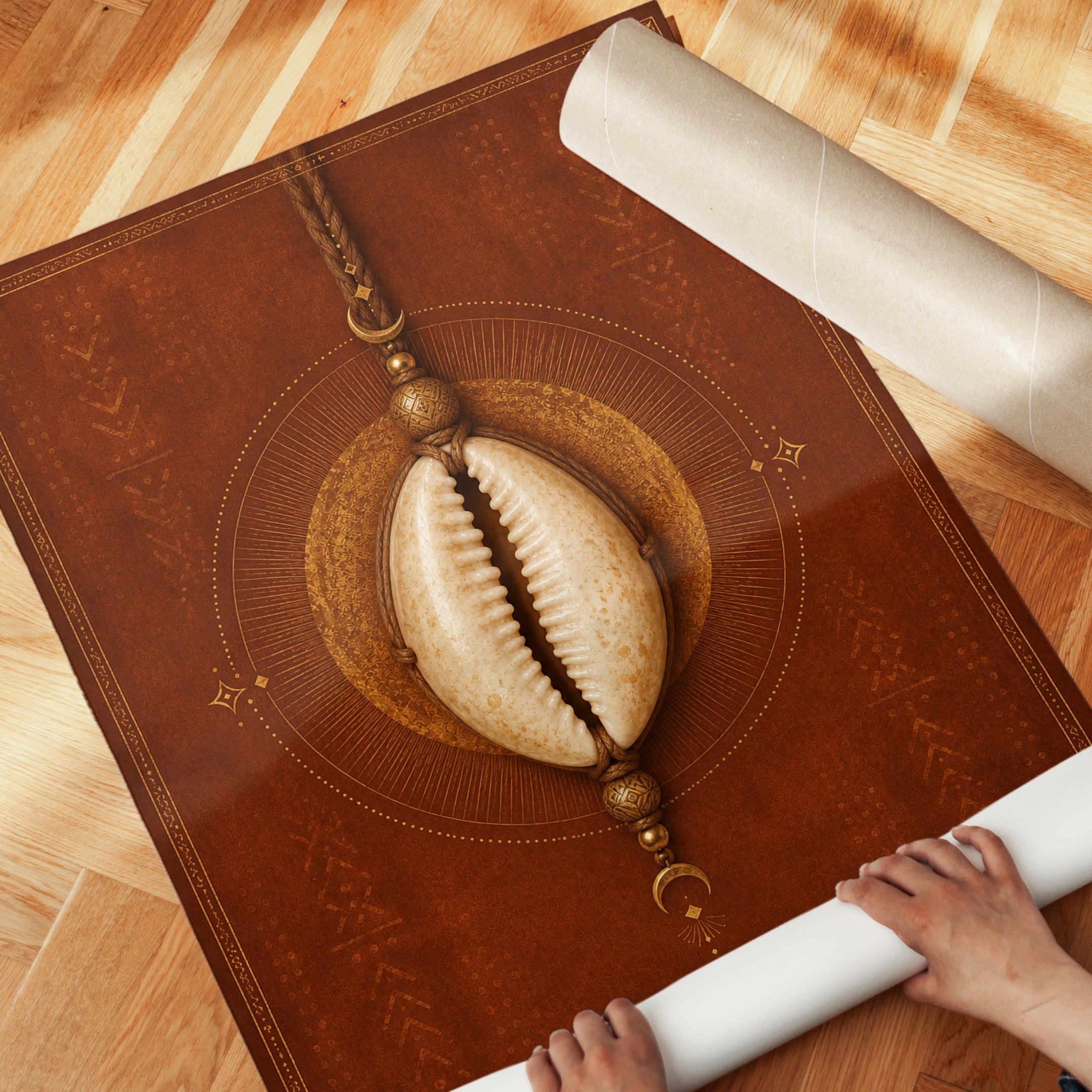 Cowrie Shell Protection Print - detail